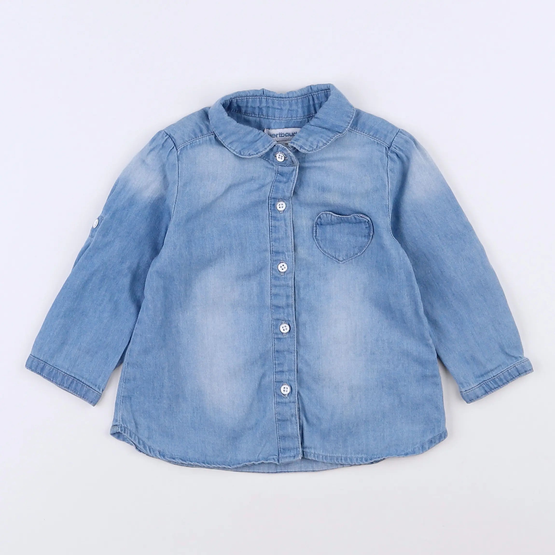 Vertbaudet - blouse bleu - 9 mois