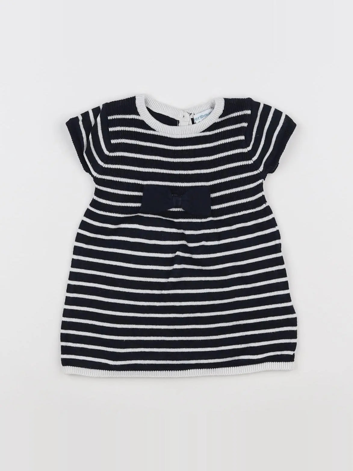 Vertbaudet - robe blanc, bleu - 3 mois