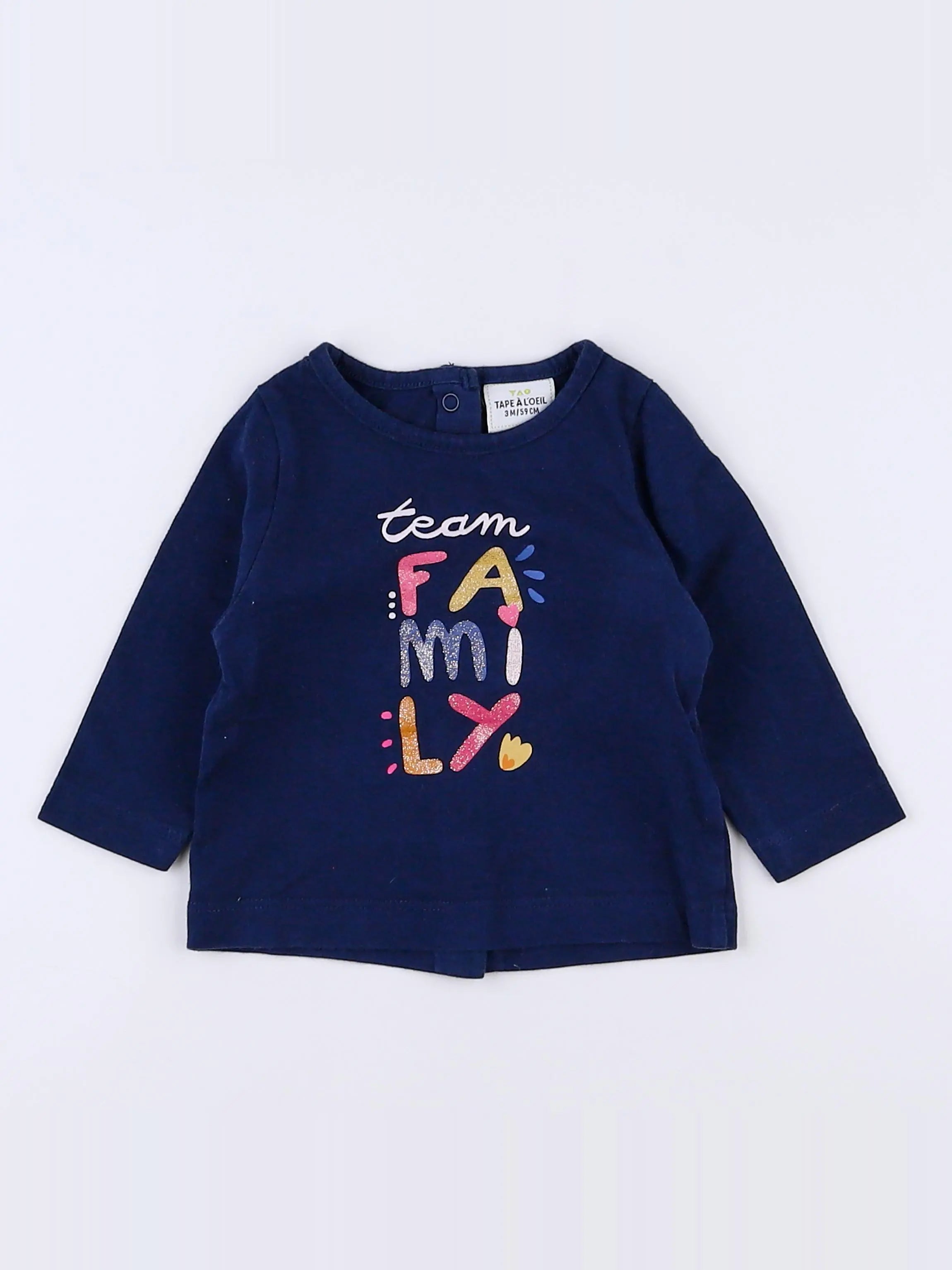 Tape à l'oeil - tee-shirt bleu - 3 mois