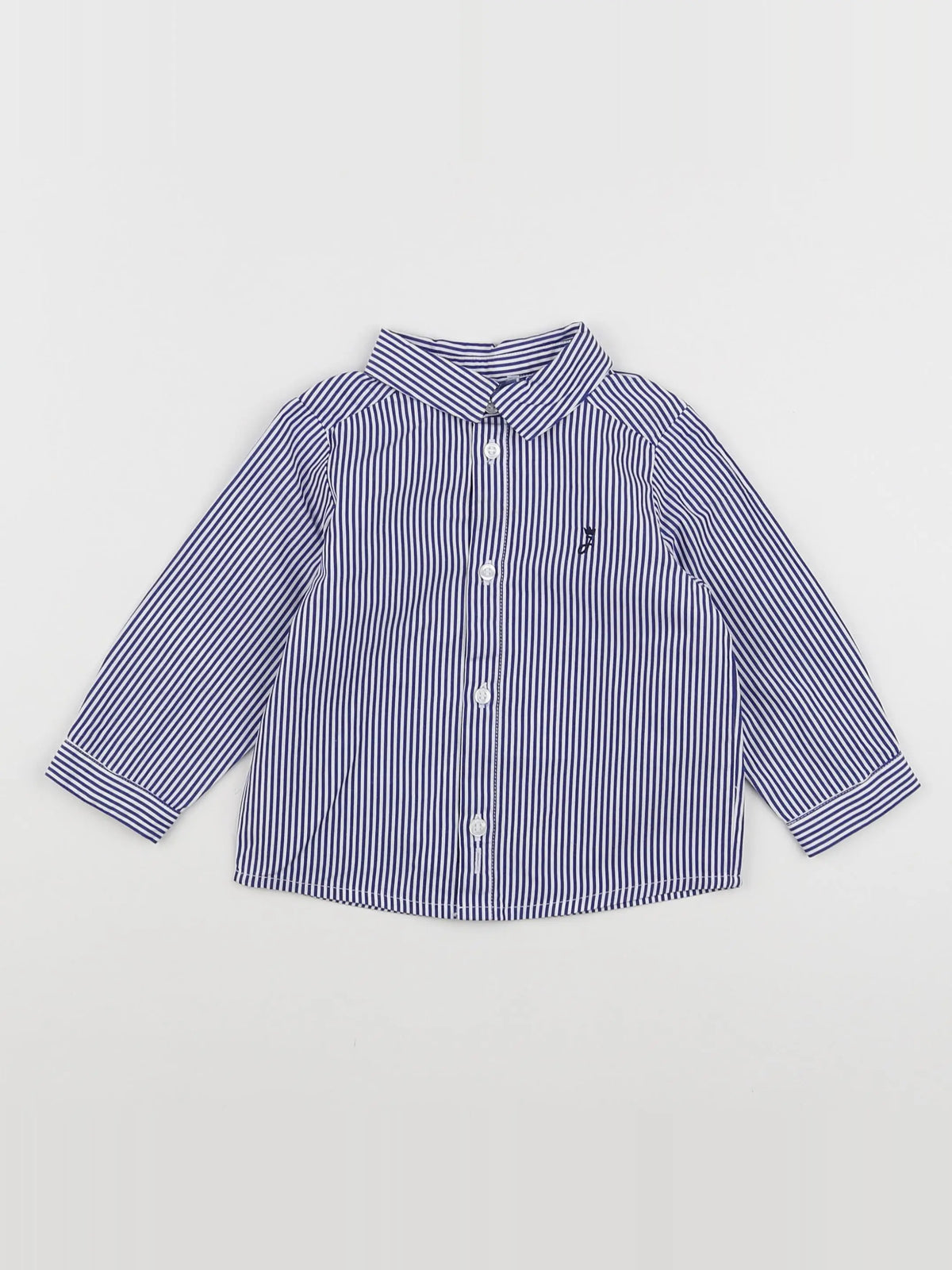 Jacadi - chemise blanc, bleu - 12 mois