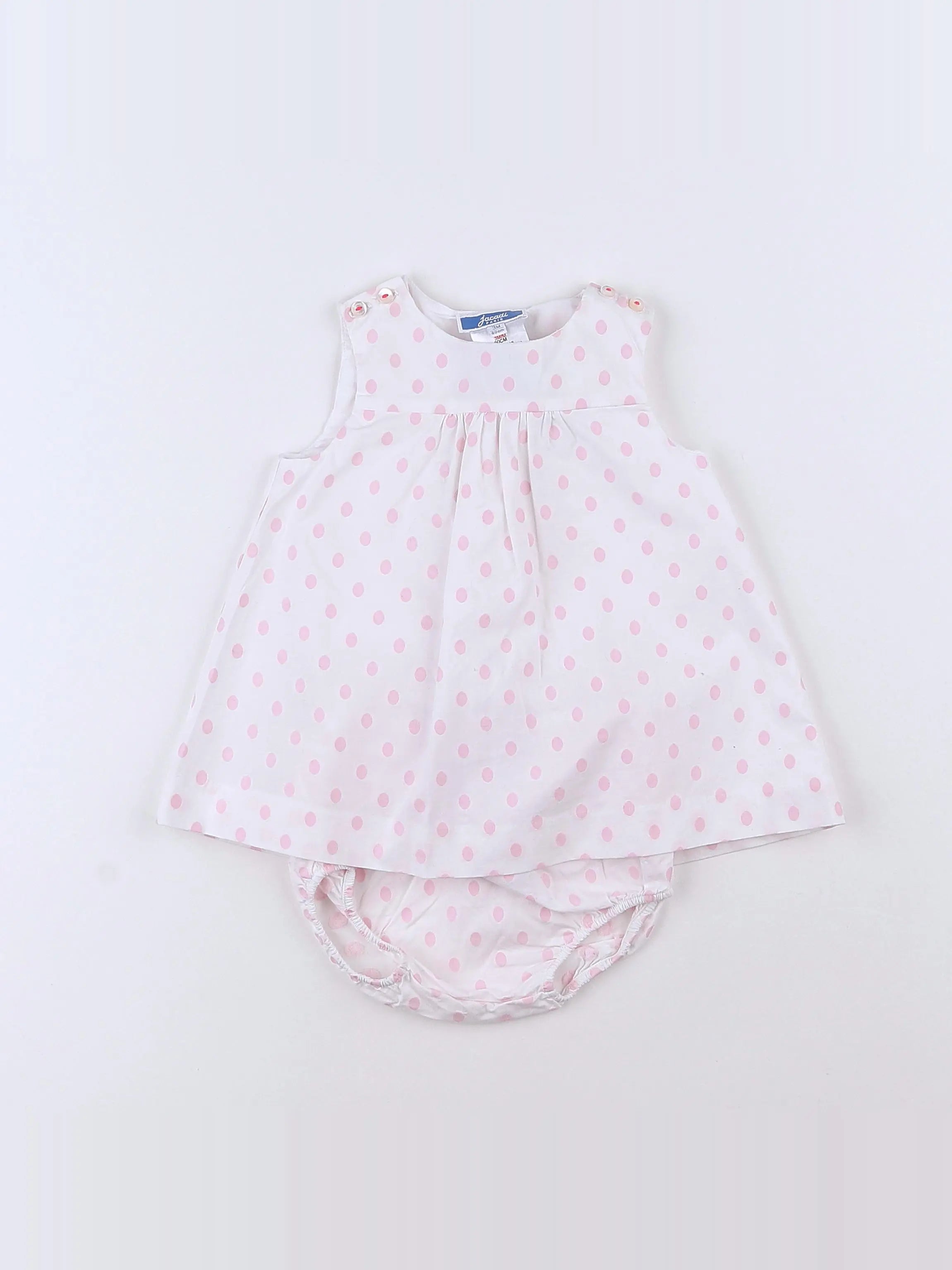 Jacadi - robe blanc, rose - 3 mois