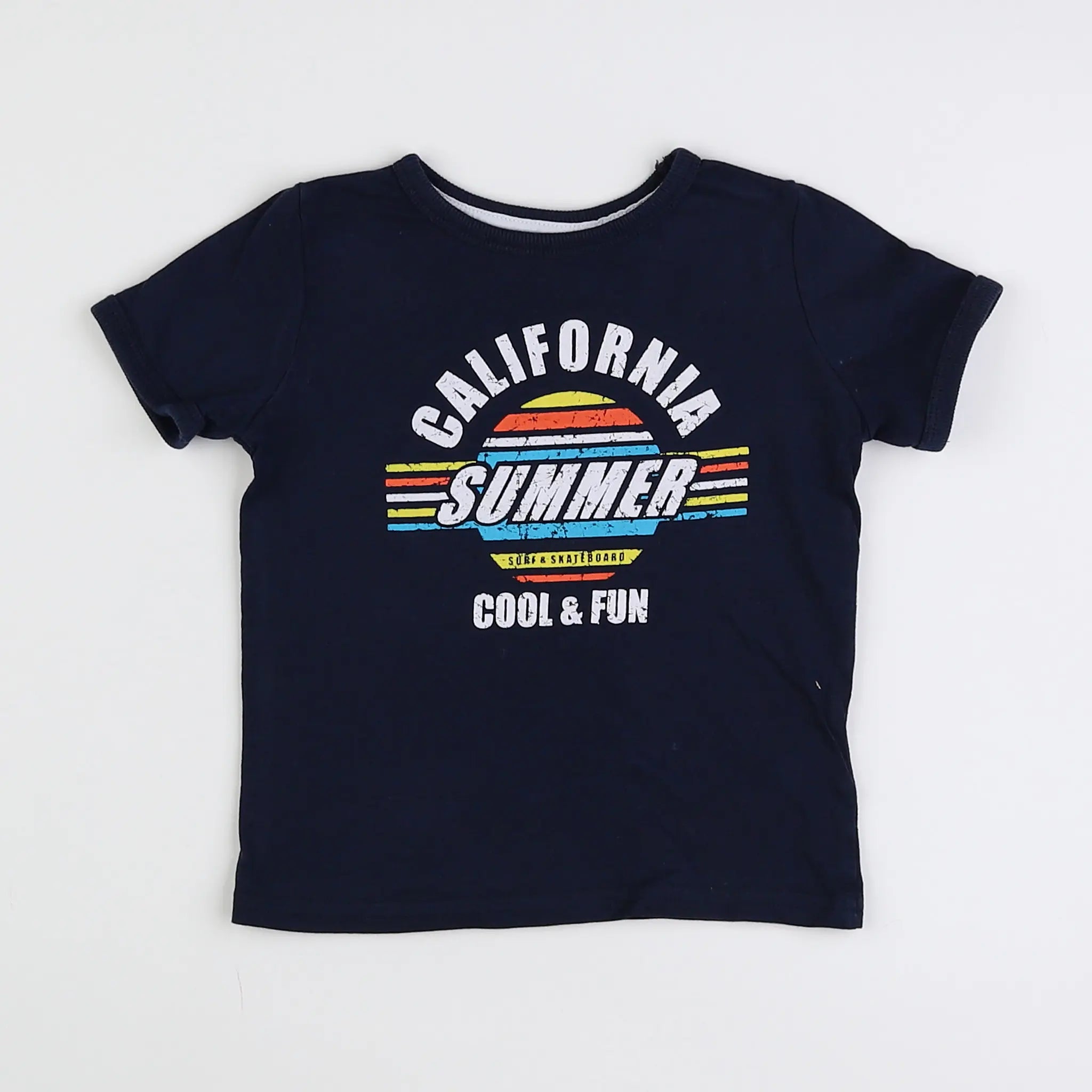 Vertbaudet - tee-shirt bleu - 12 mois