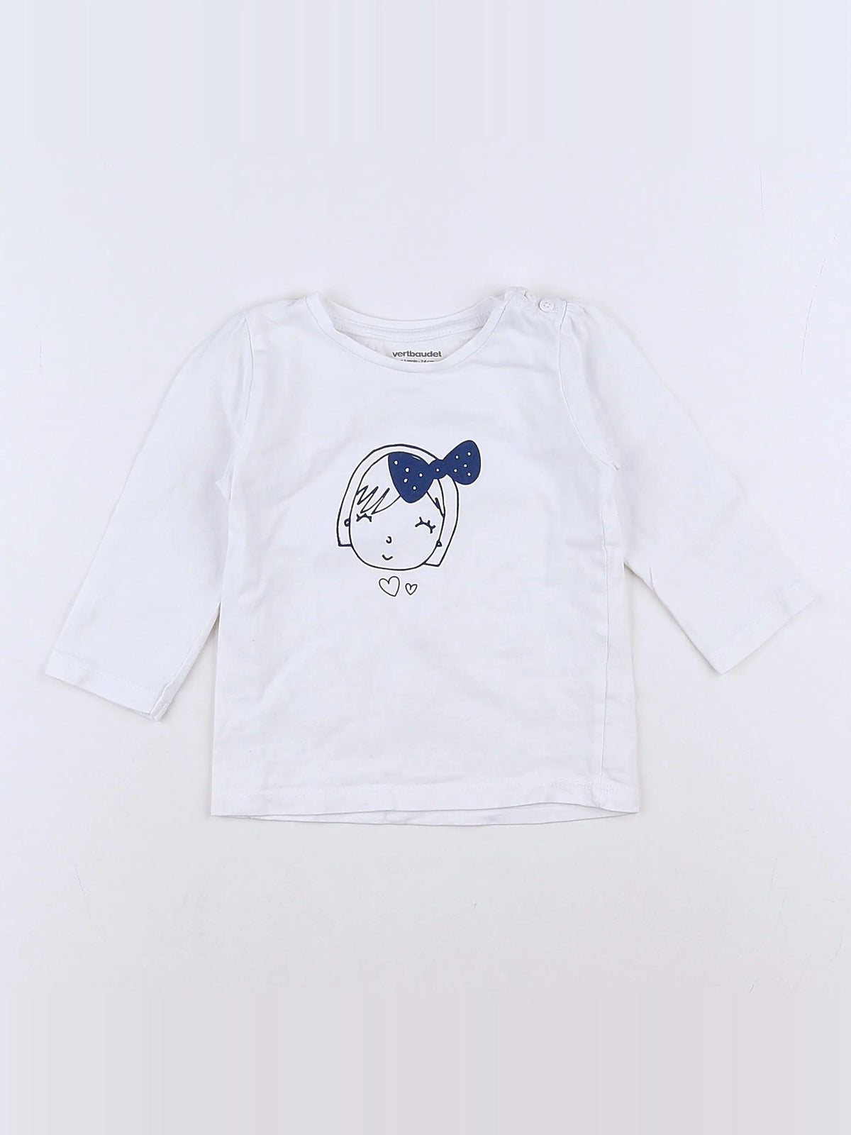 Vertbaudet - tee-shirt blanc - 12 mois