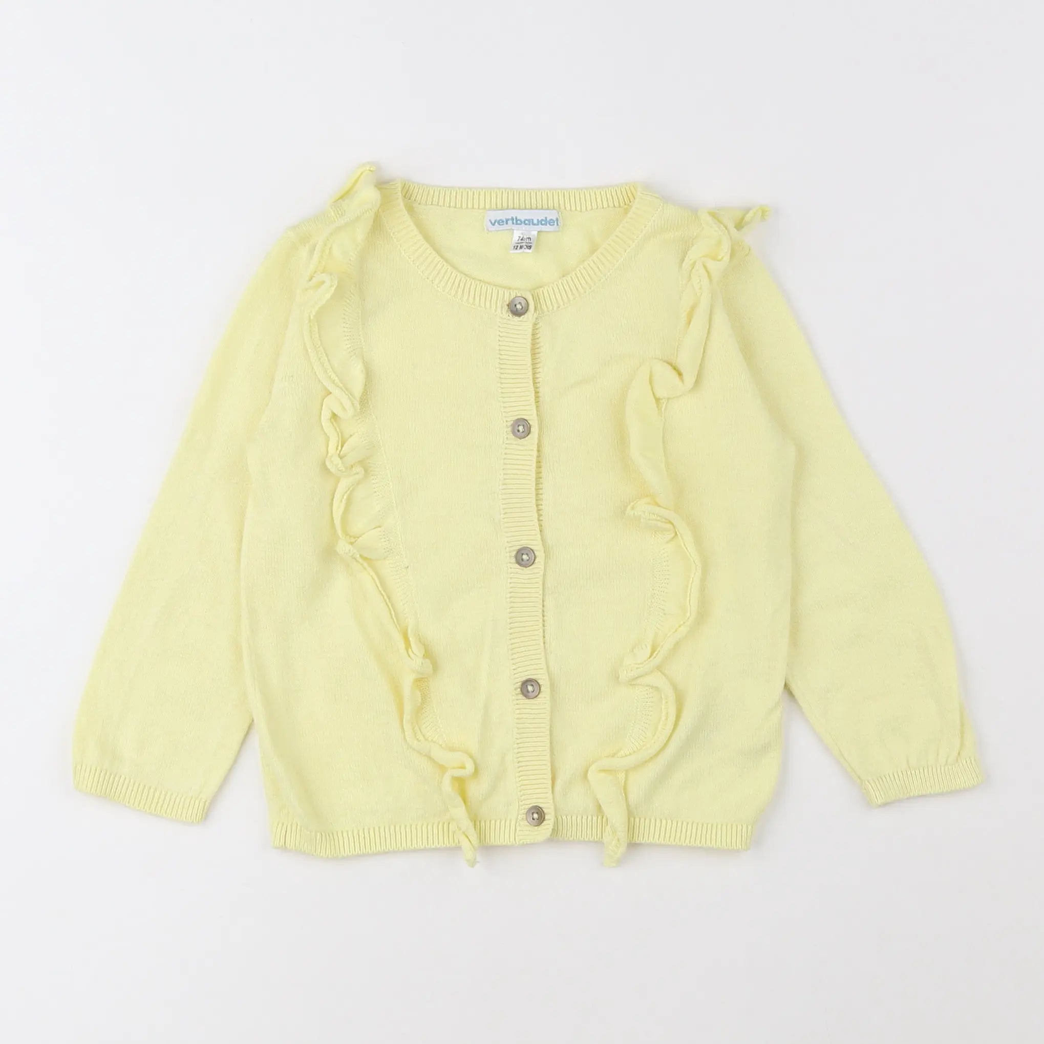 Vertbaudet - gilet jaune - 12 mois