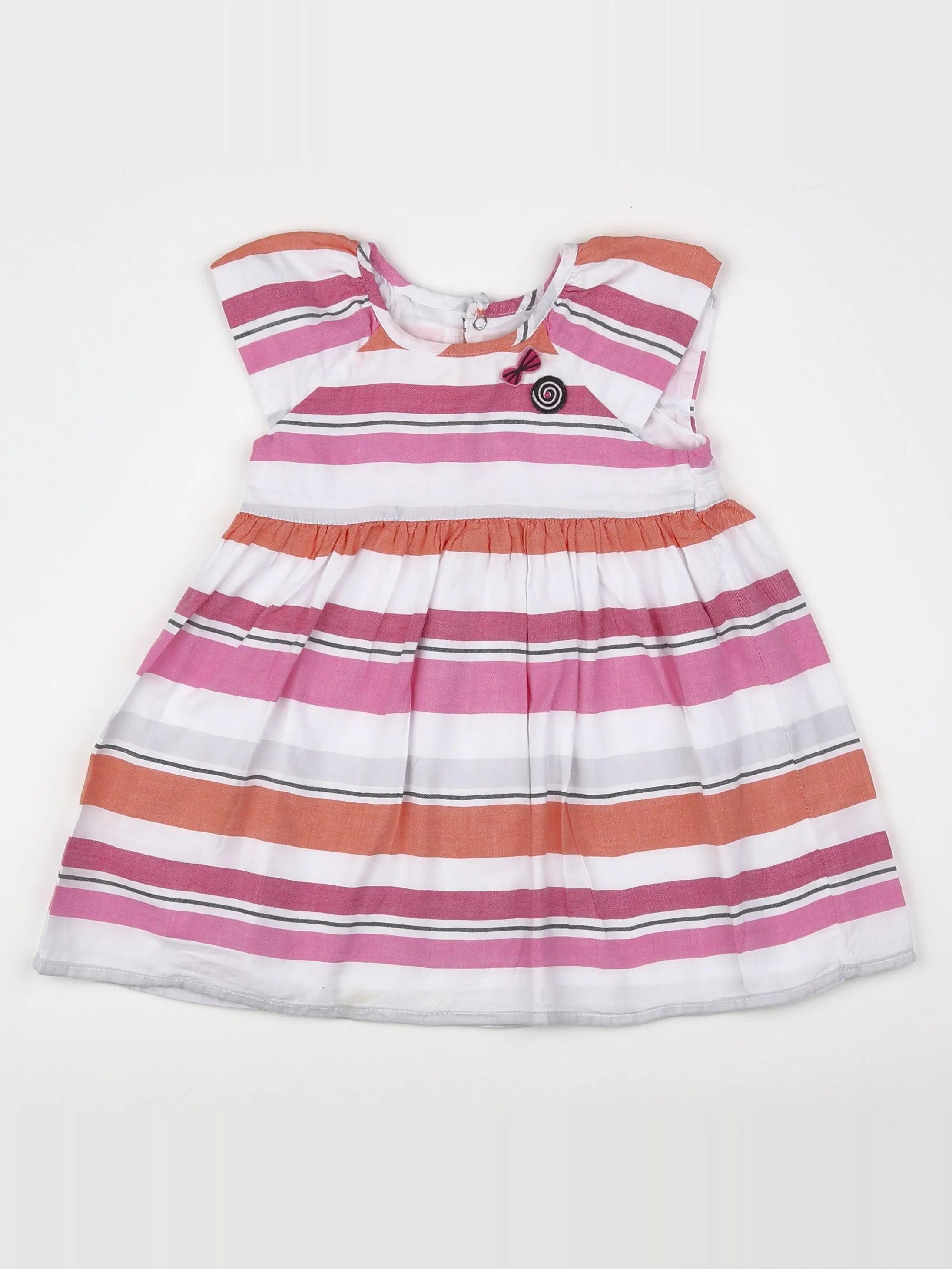 Catimini - robe orange, rose - 18 mois