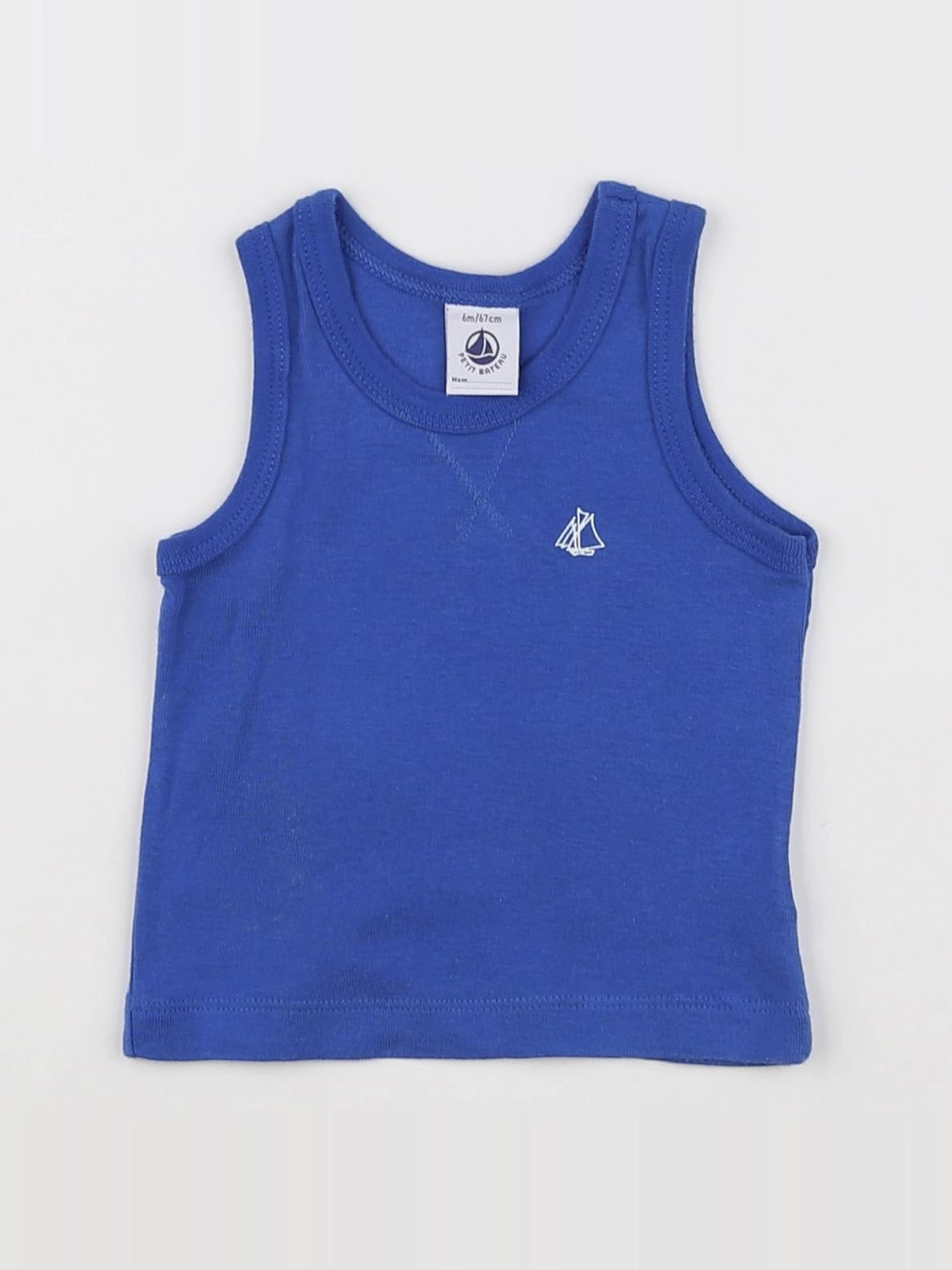 Petit Bateau - maillot de corps bleu - 6 mois