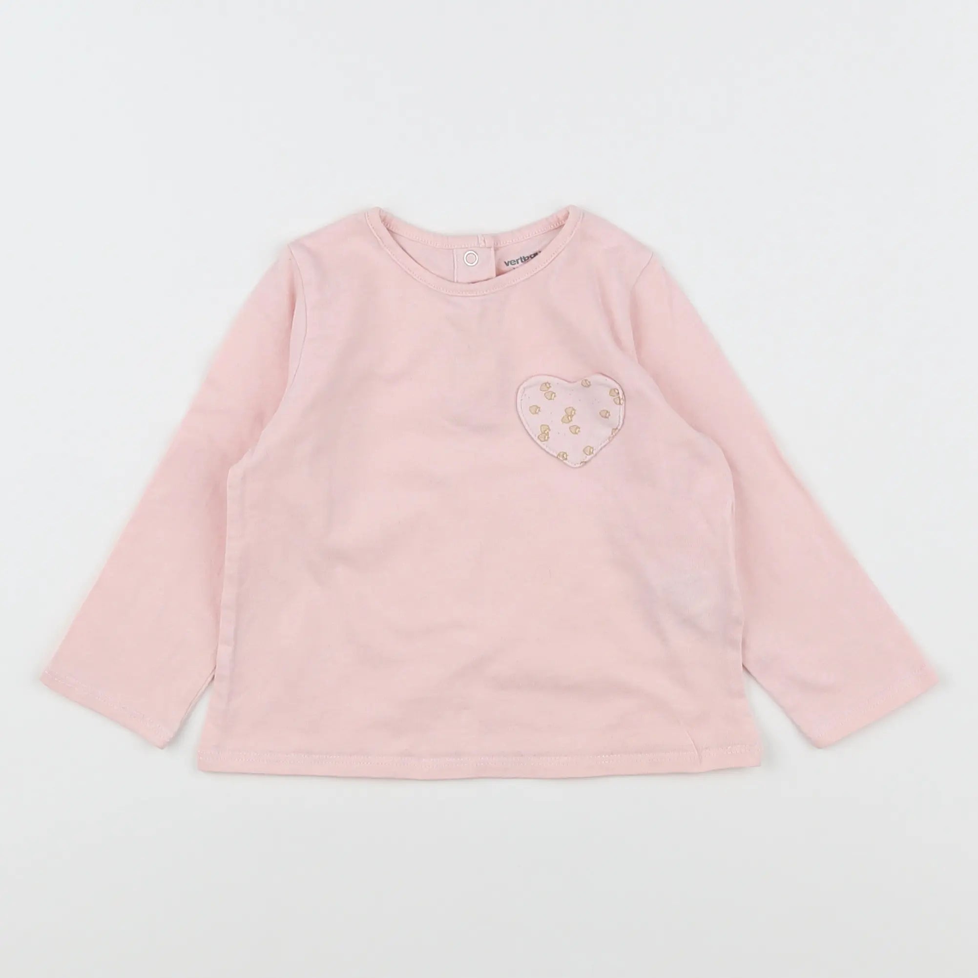 Vertbaudet - tee-shirt rose - 12 mois