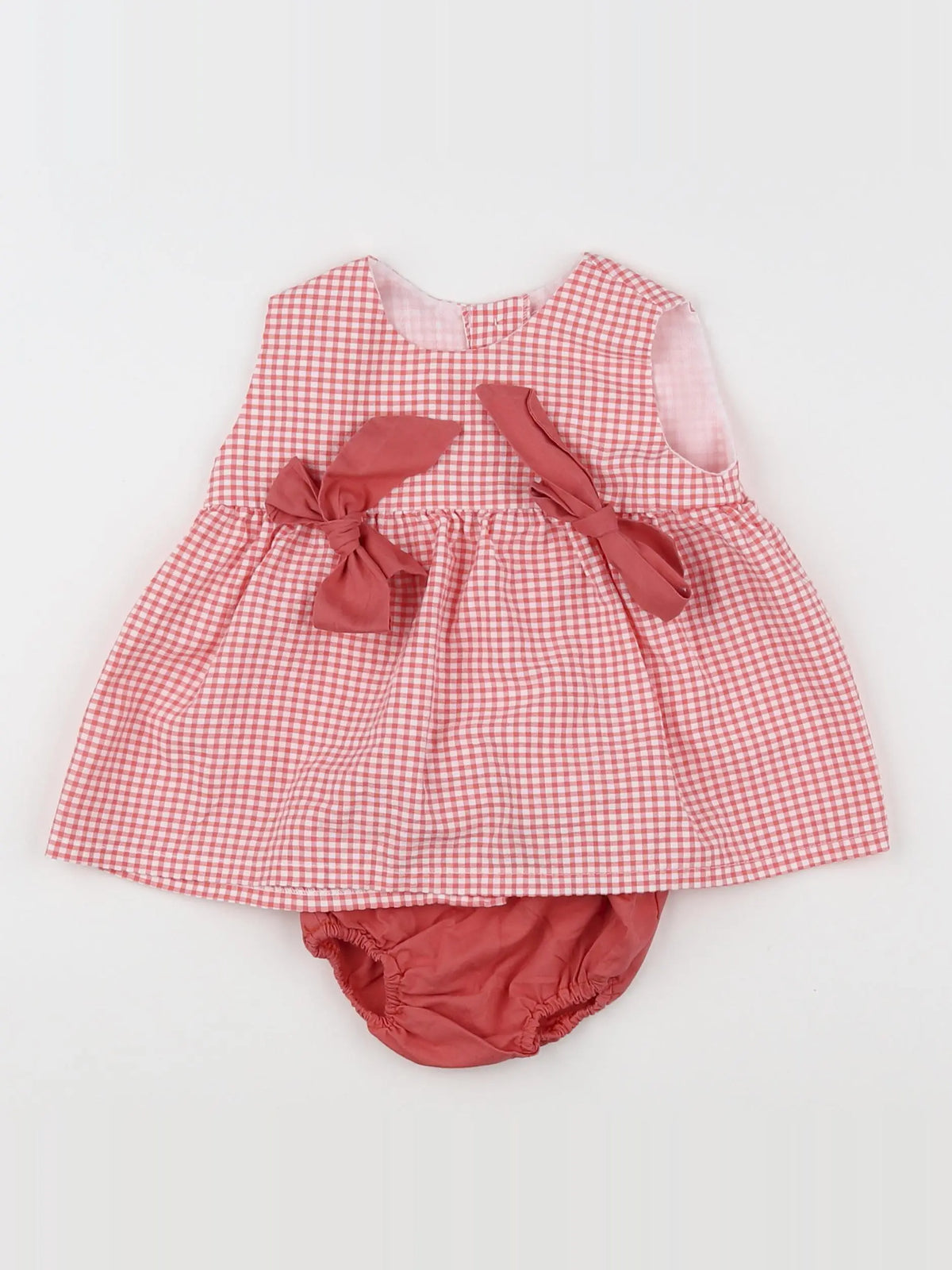Lola Palacios - robe orange, blanc - 12 mois