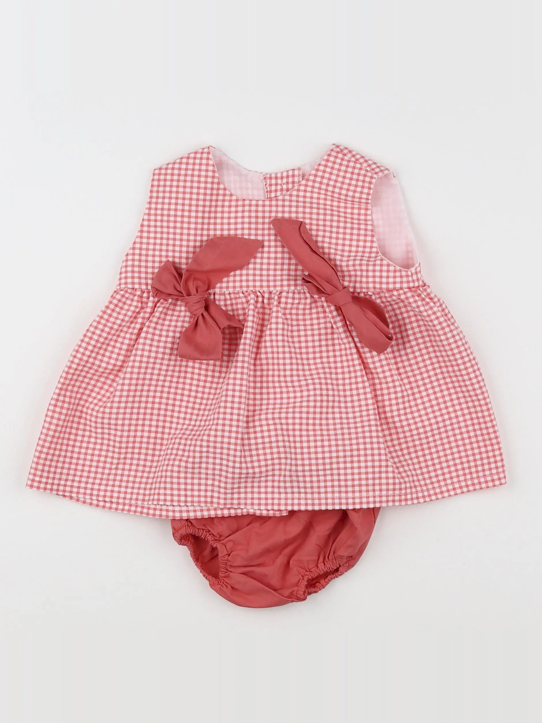 Lola Palacios - robe orange, blanc - 12 mois