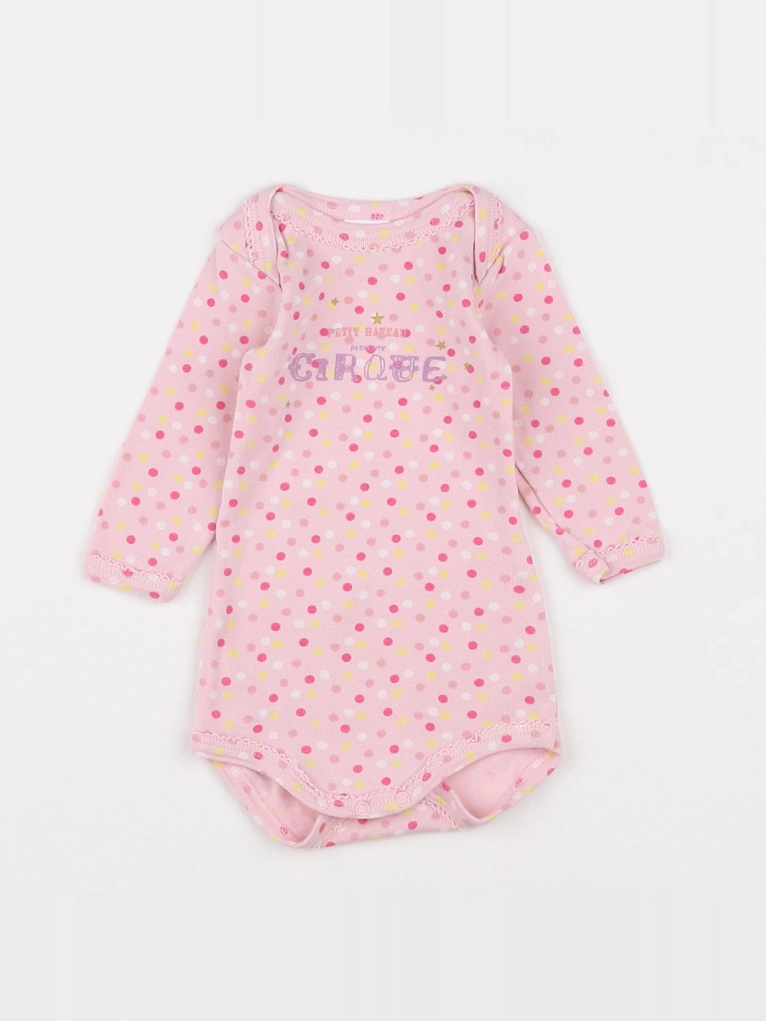 Petit Bateau - body rose - 3 mois