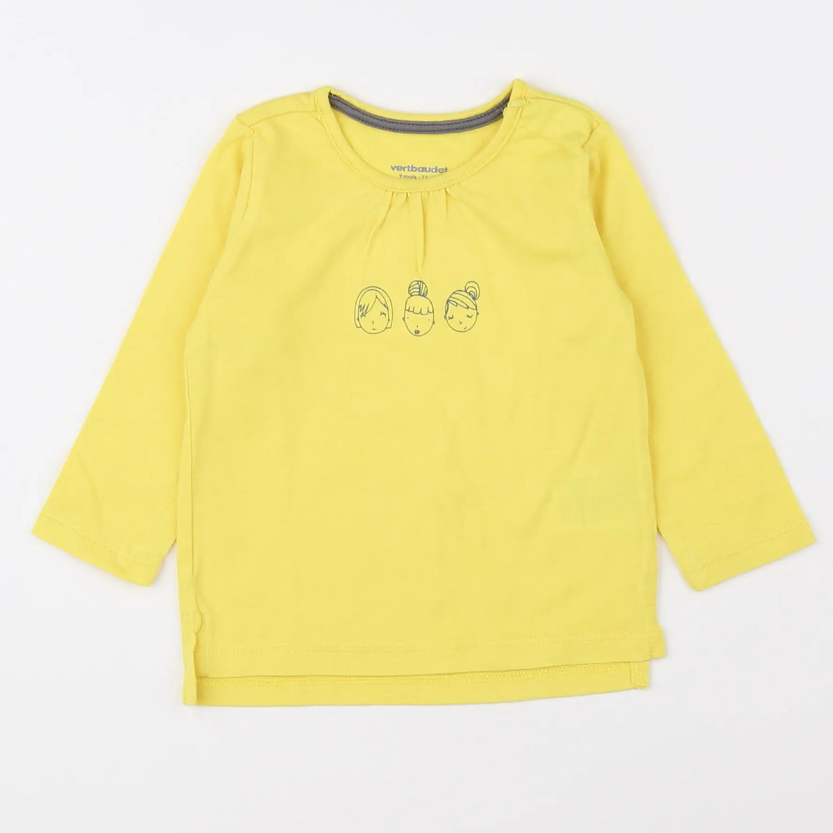 Vertbaudet - tee-shirt jaune fluo - 9 mois