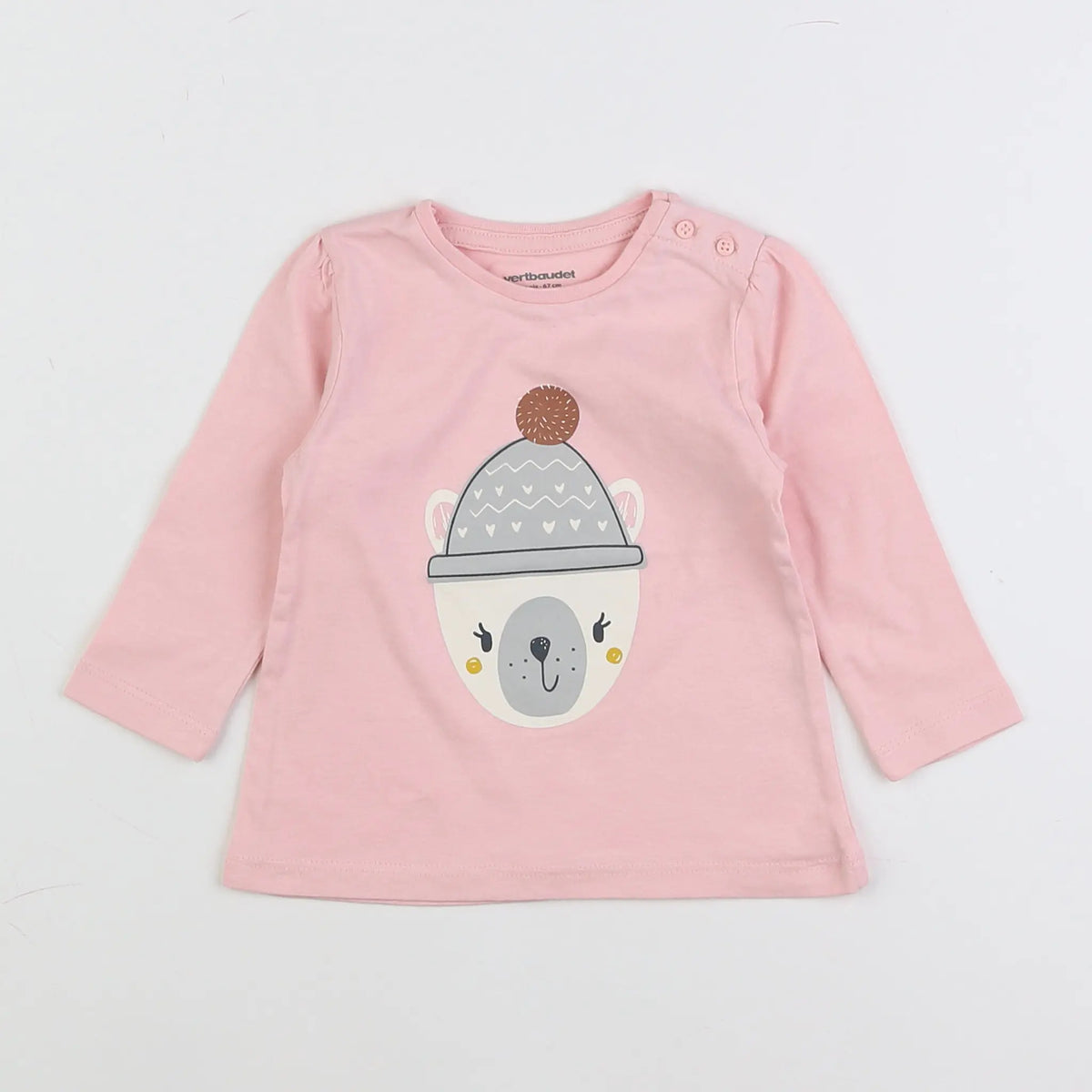 Vertbaudet - tee-shirt rose - 6 mois