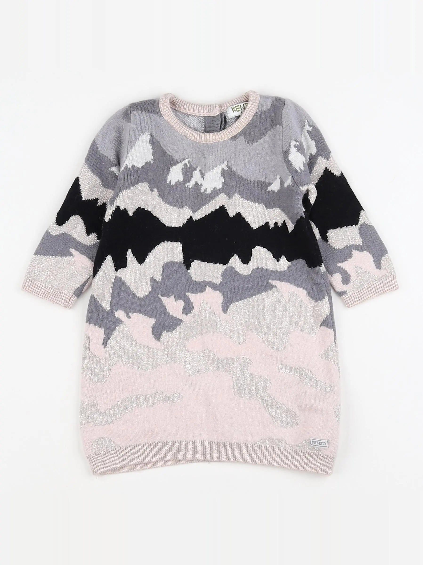 Kenzo - robe gris, argent - 6 mois