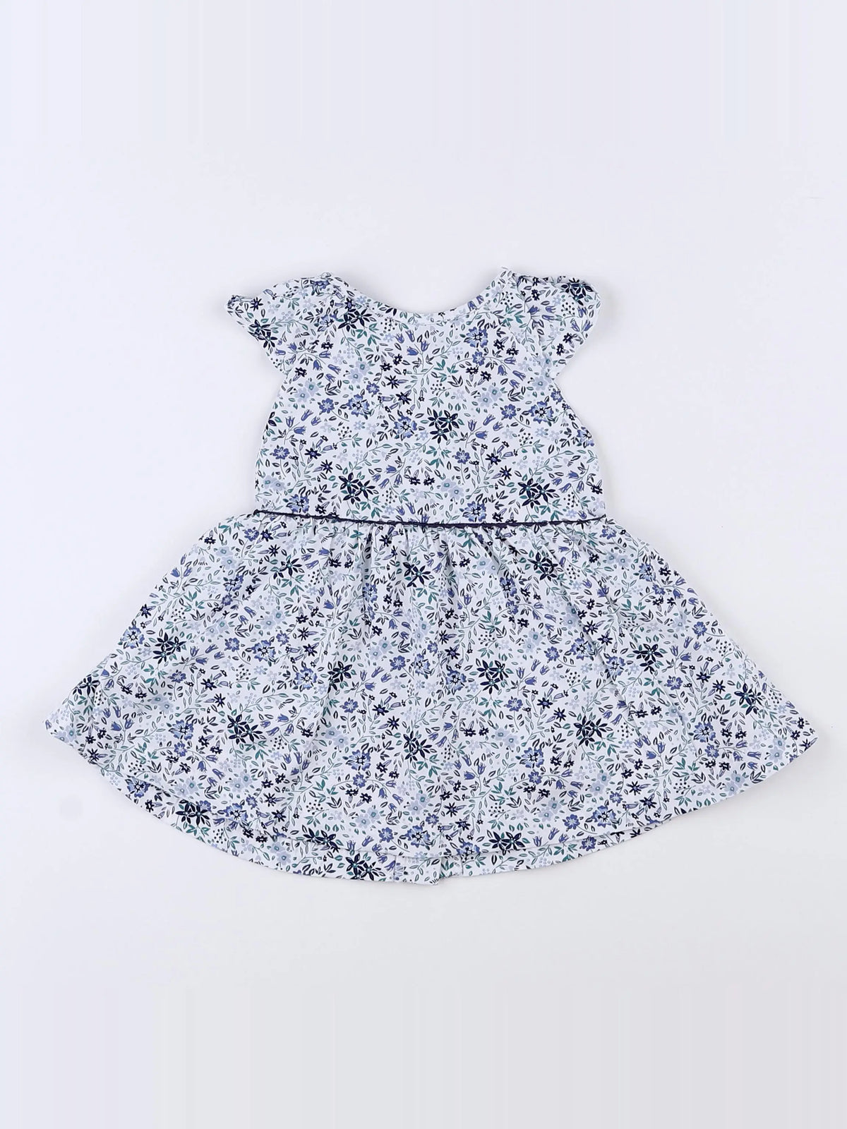 Vertbaudet - robe blanc, bleu - 3 mois