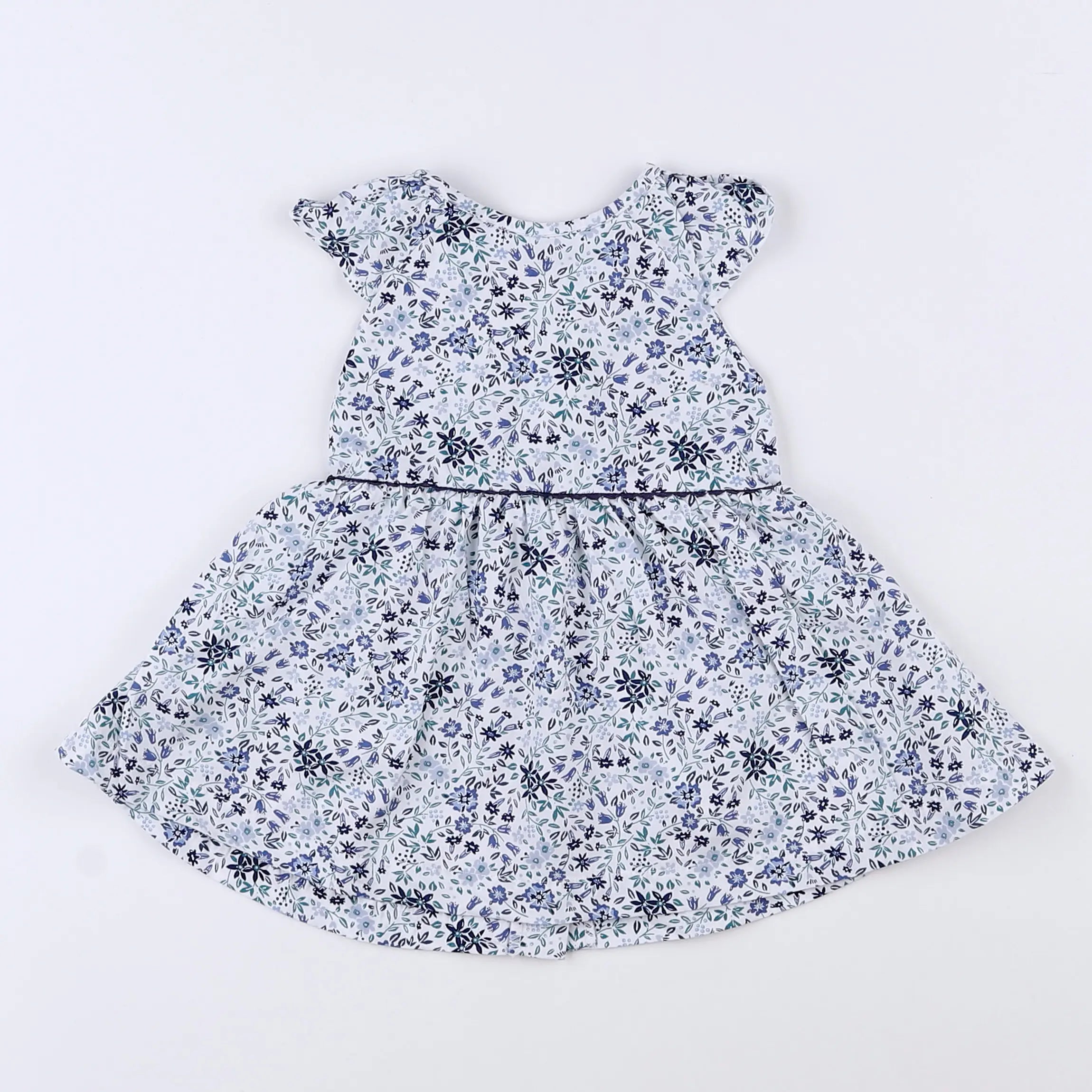 Vertbaudet - robe blanc, bleu - 3 mois