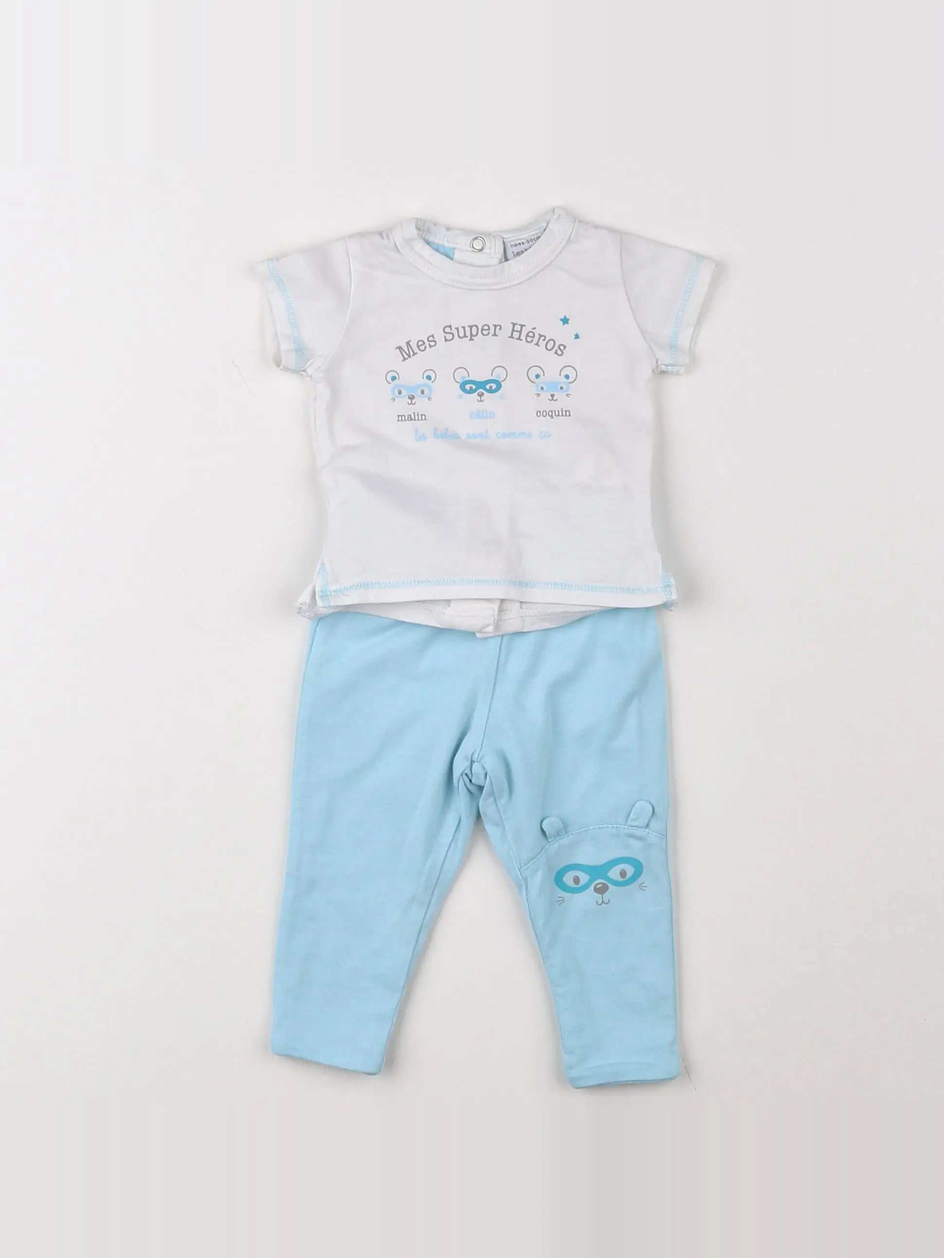 Absorba - ensemble blanc, bleu - 0 mois