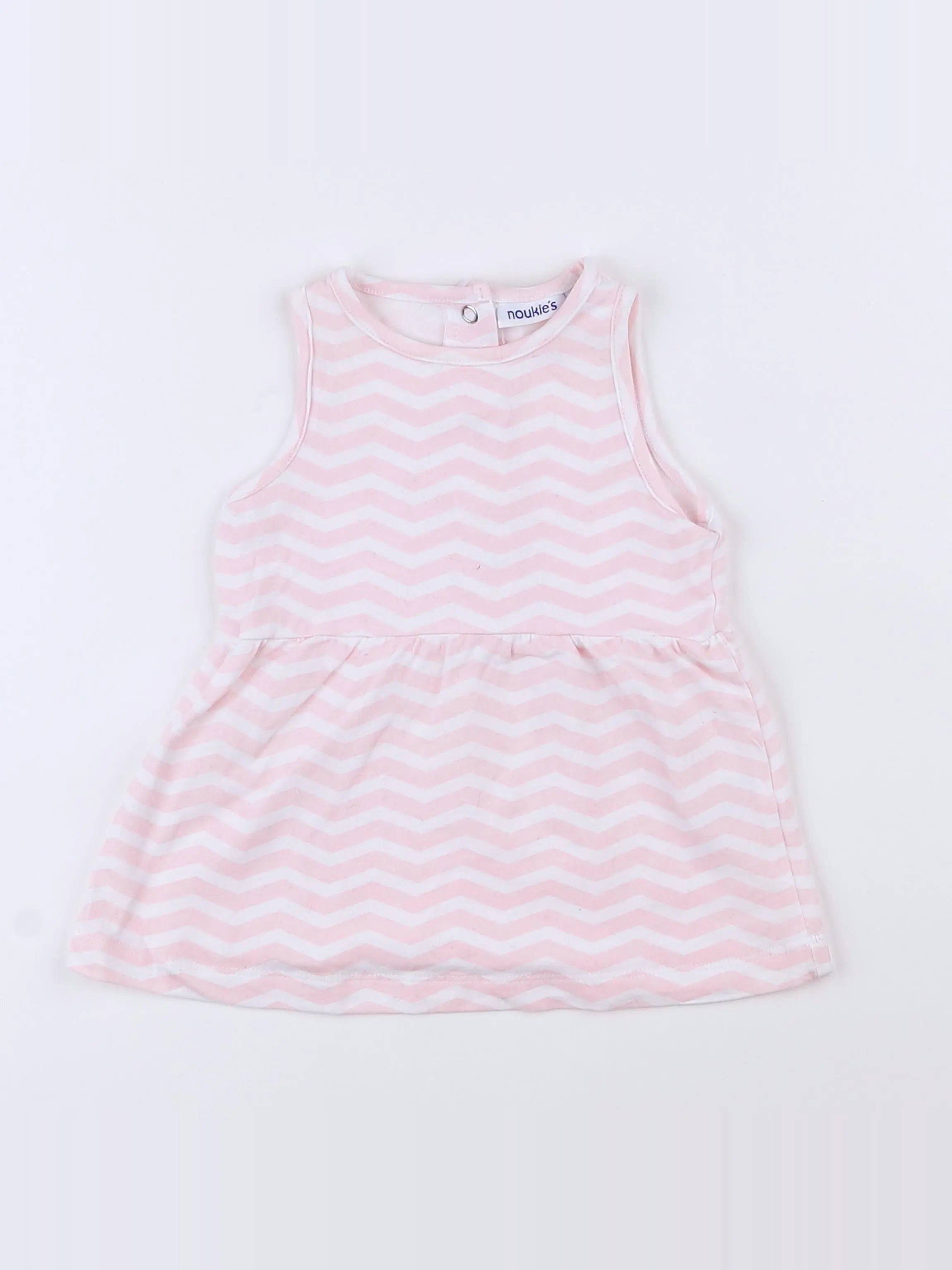 Noukie's - robe blanc, rose - 6 mois
