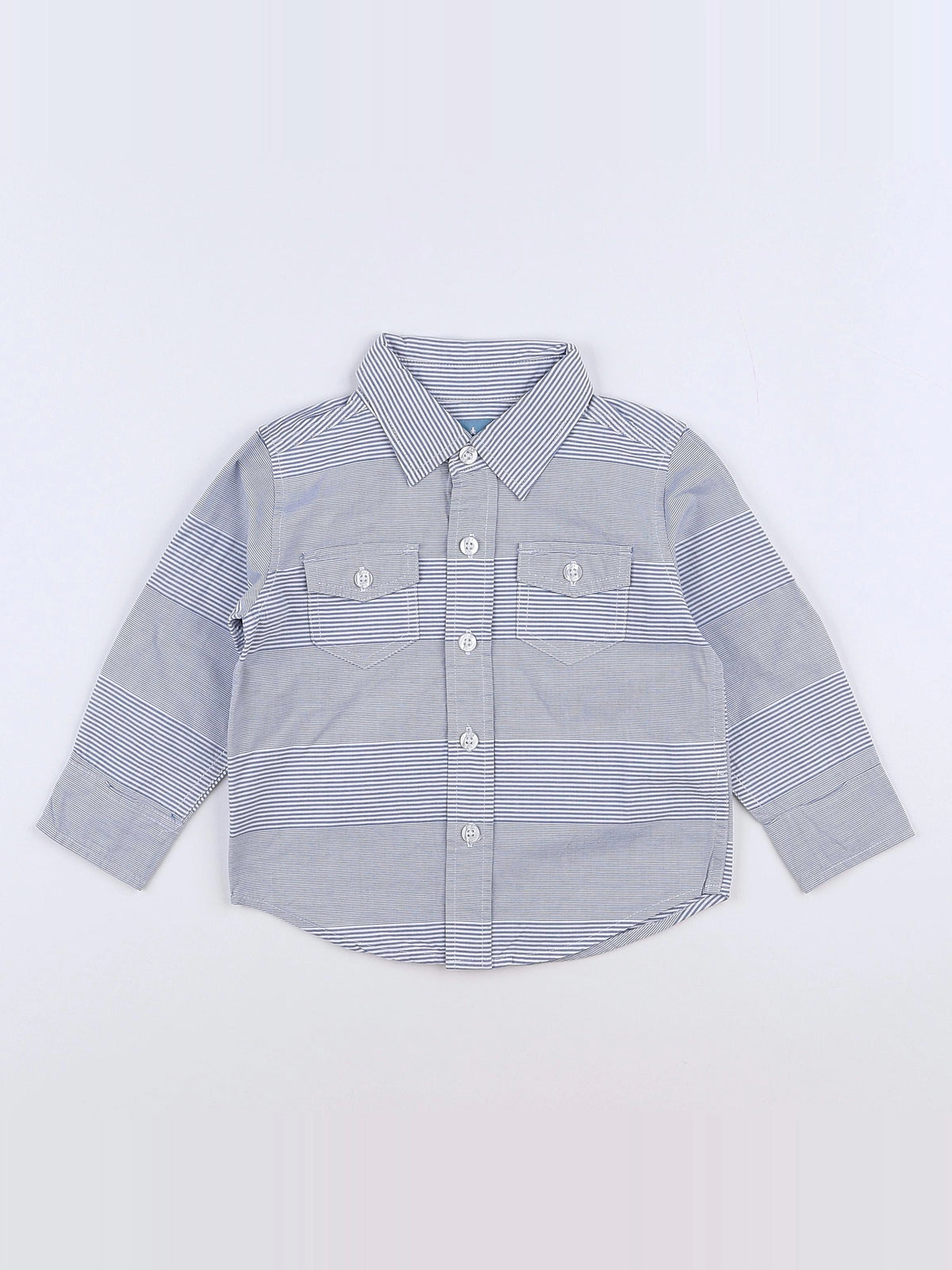 GAP - chemise blanc, bleu - 18 mois à 2 ans