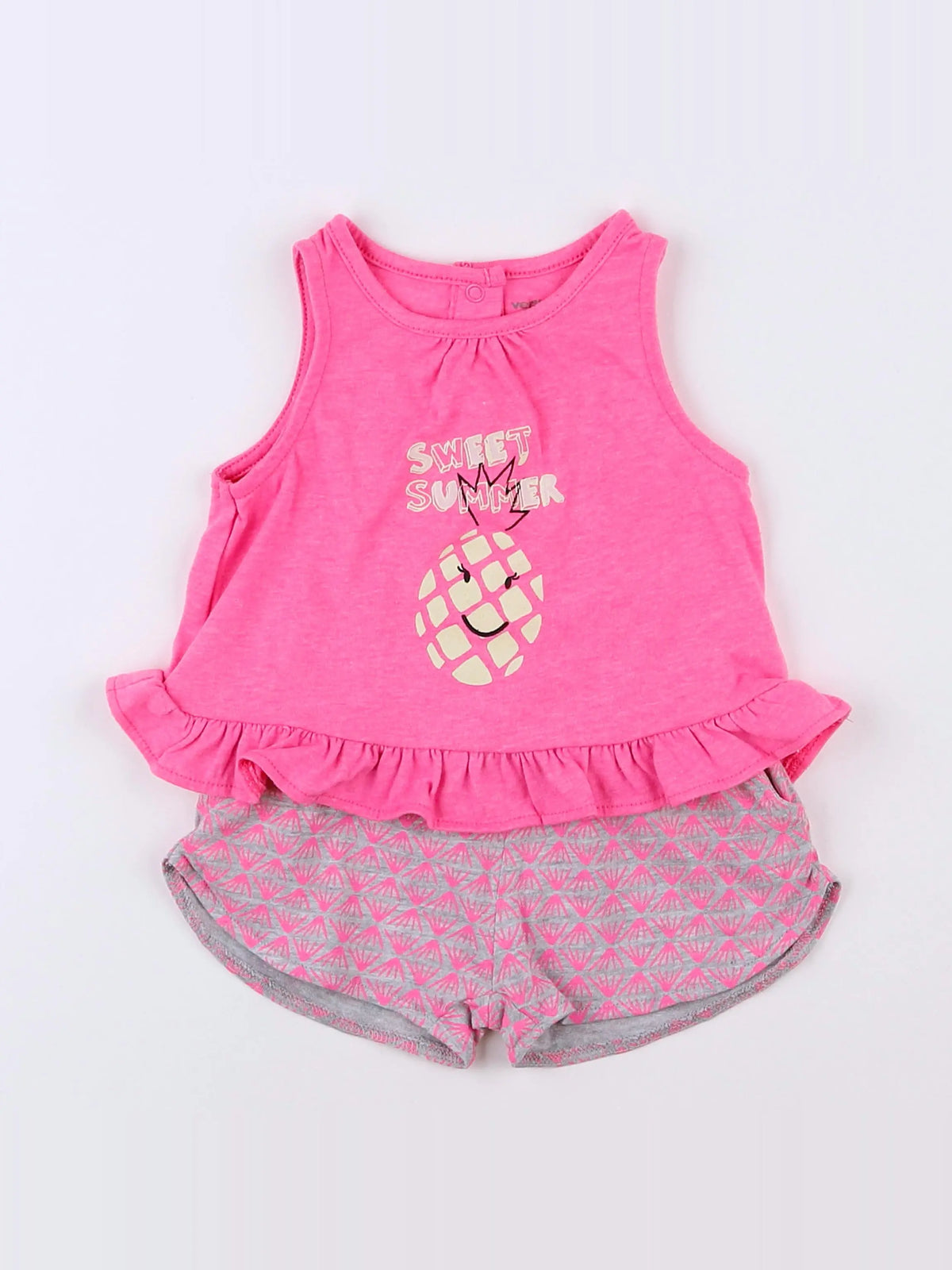 Vertbaudet - ensemble rose - 6 mois