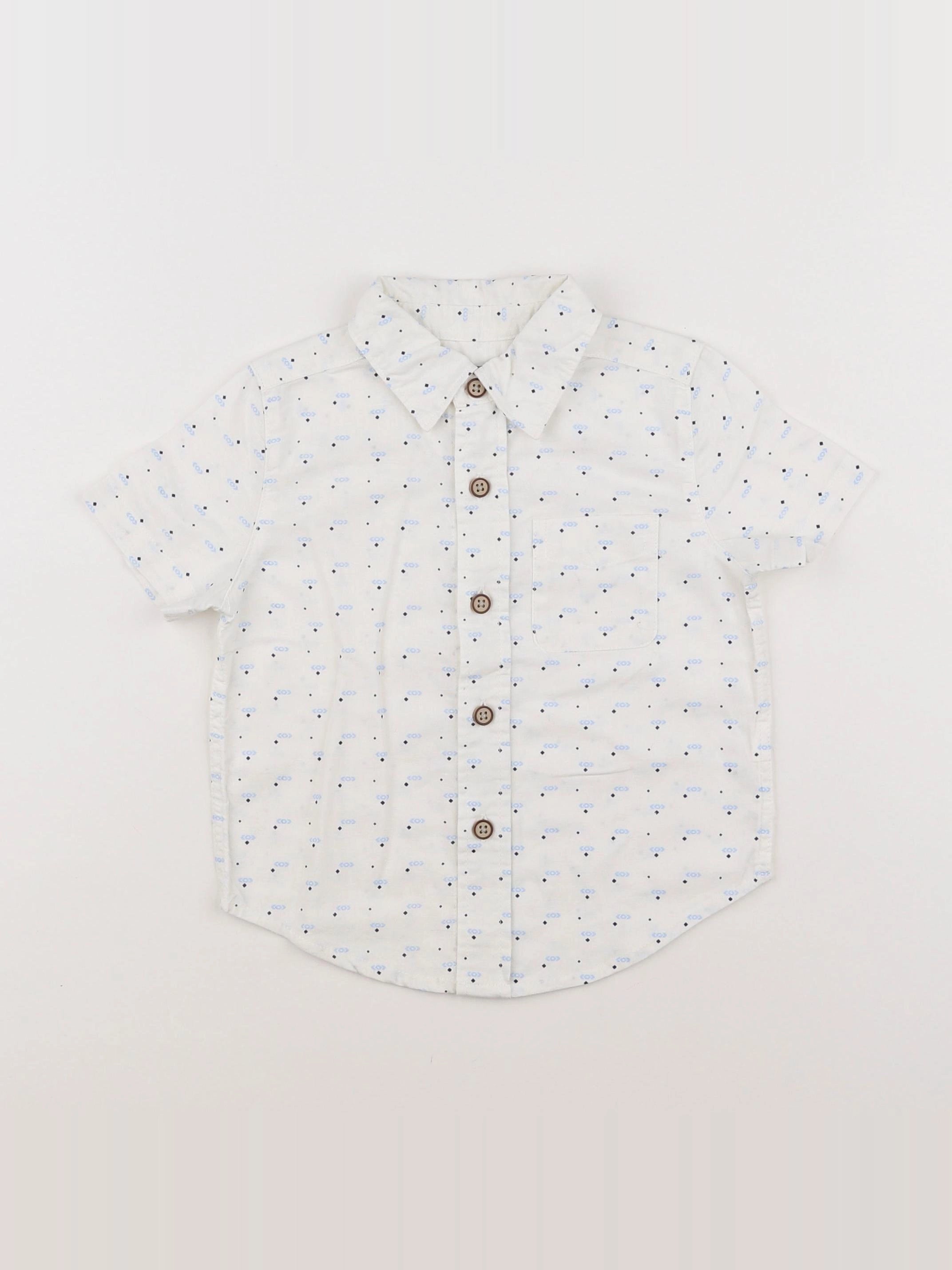 GAP - chemise blanc, bleu - 12/18 mois