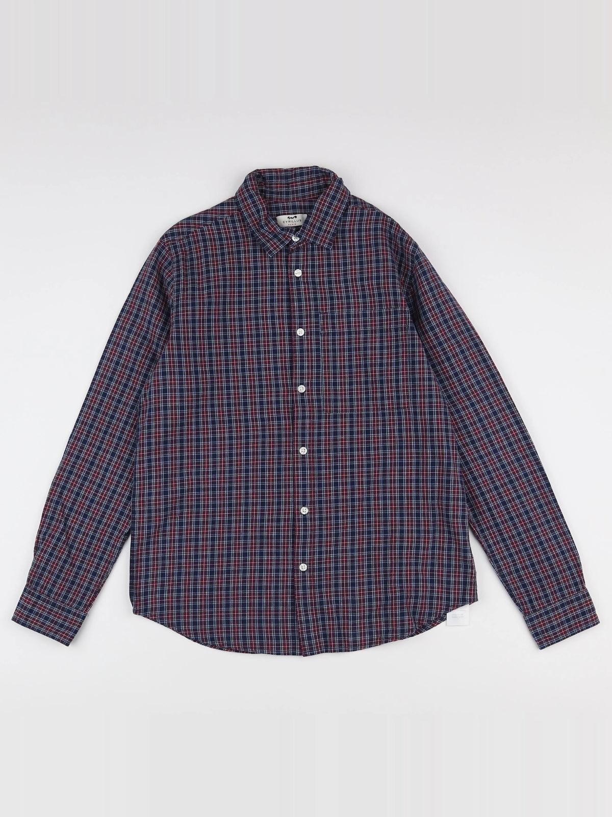 Cyrillus - chemise bleu, rouge - 14 ans