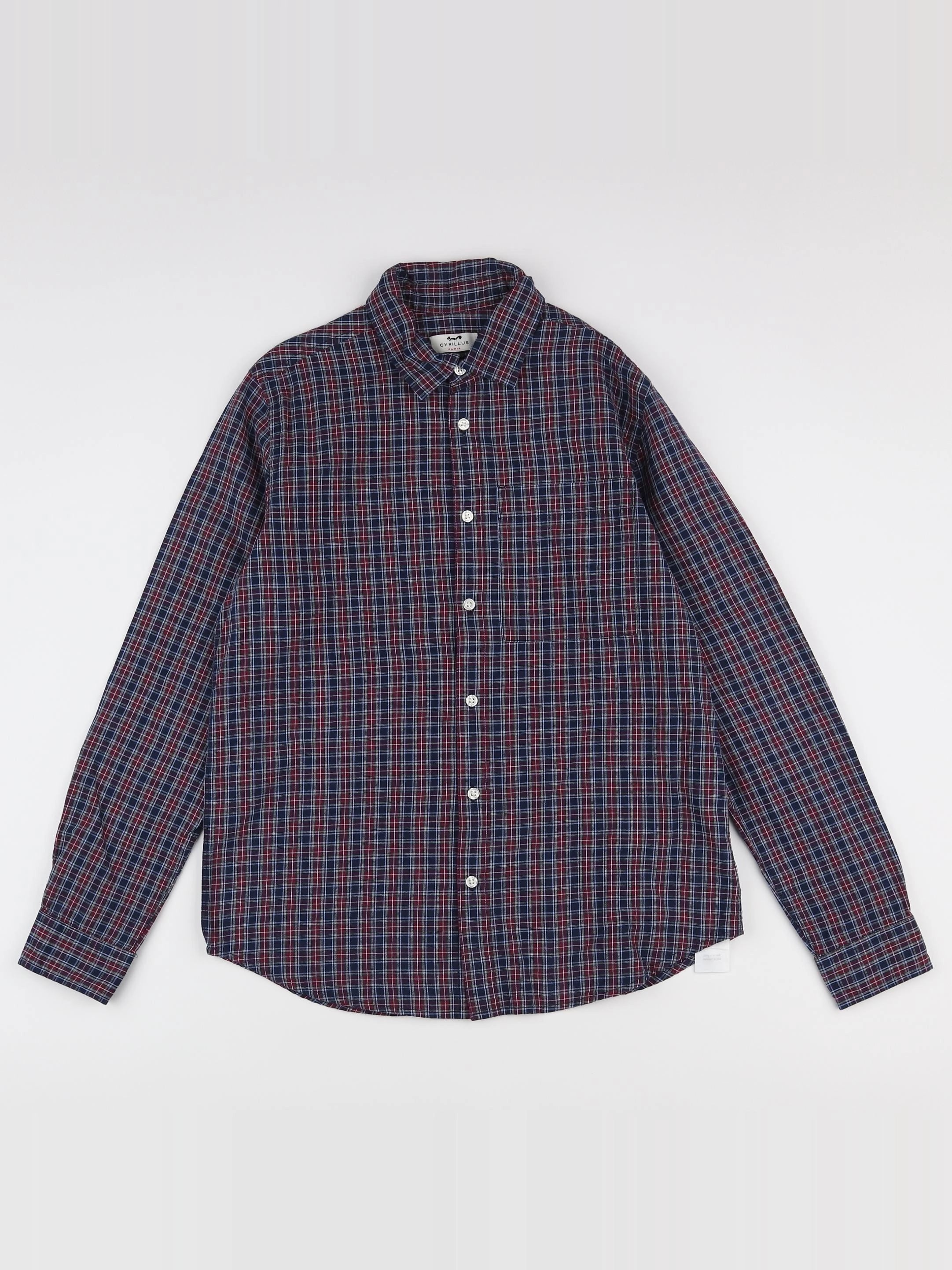Cyrillus - chemise bleu, rouge - 14 ans