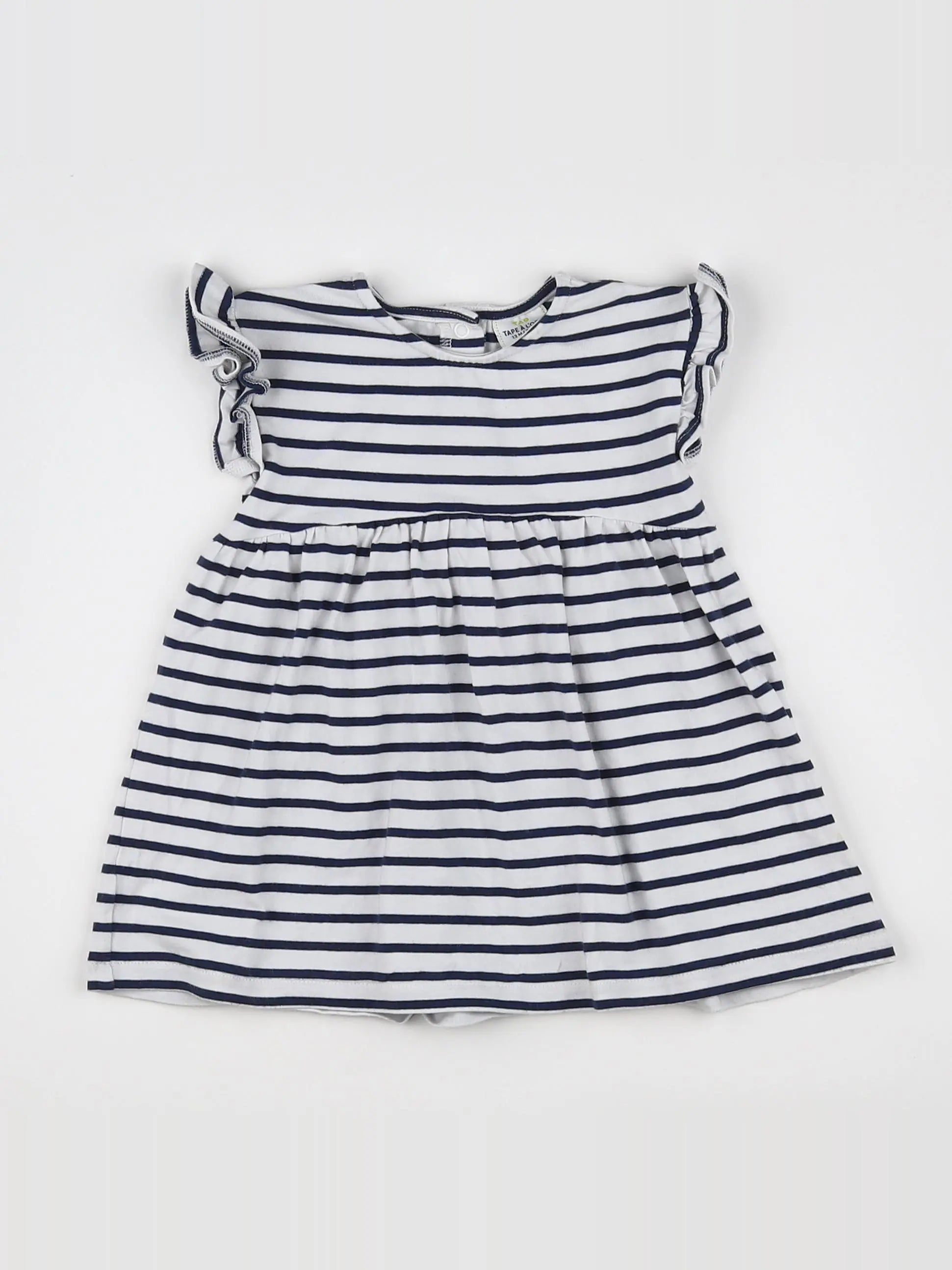 Tape à l'oeil - robe blanc, bleu - 12 mois