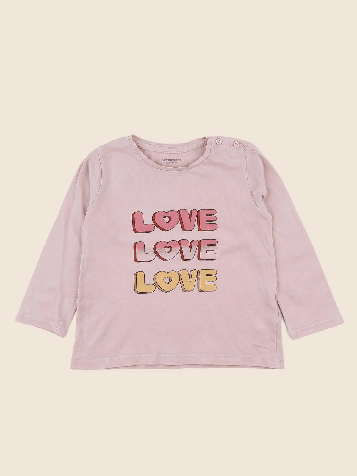 Vertbaudet - tee-shirt rose - 2 ans