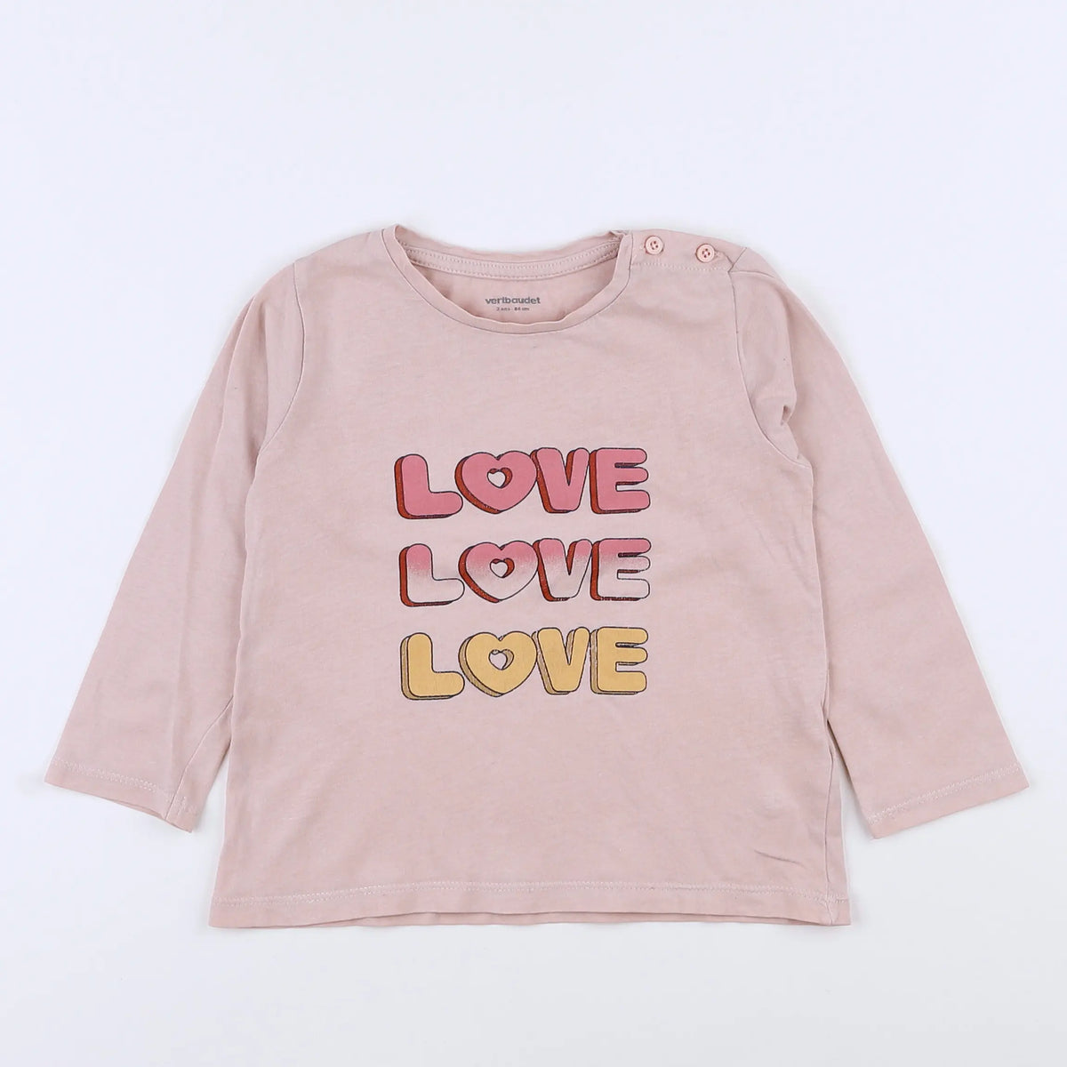 Vertbaudet - tee-shirt rose - 2 ans