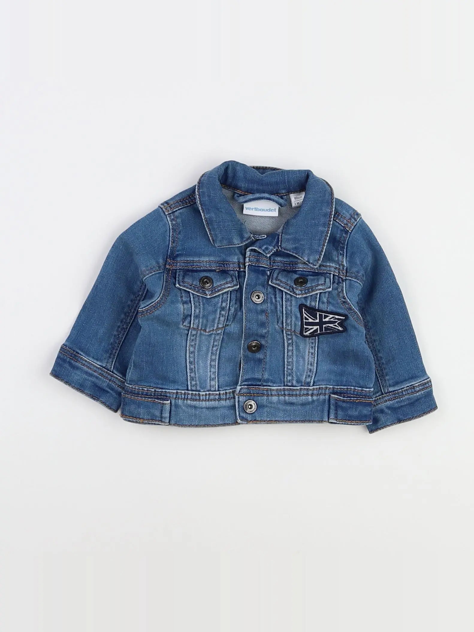 Vertbaudet - veste bleu - 3 mois
