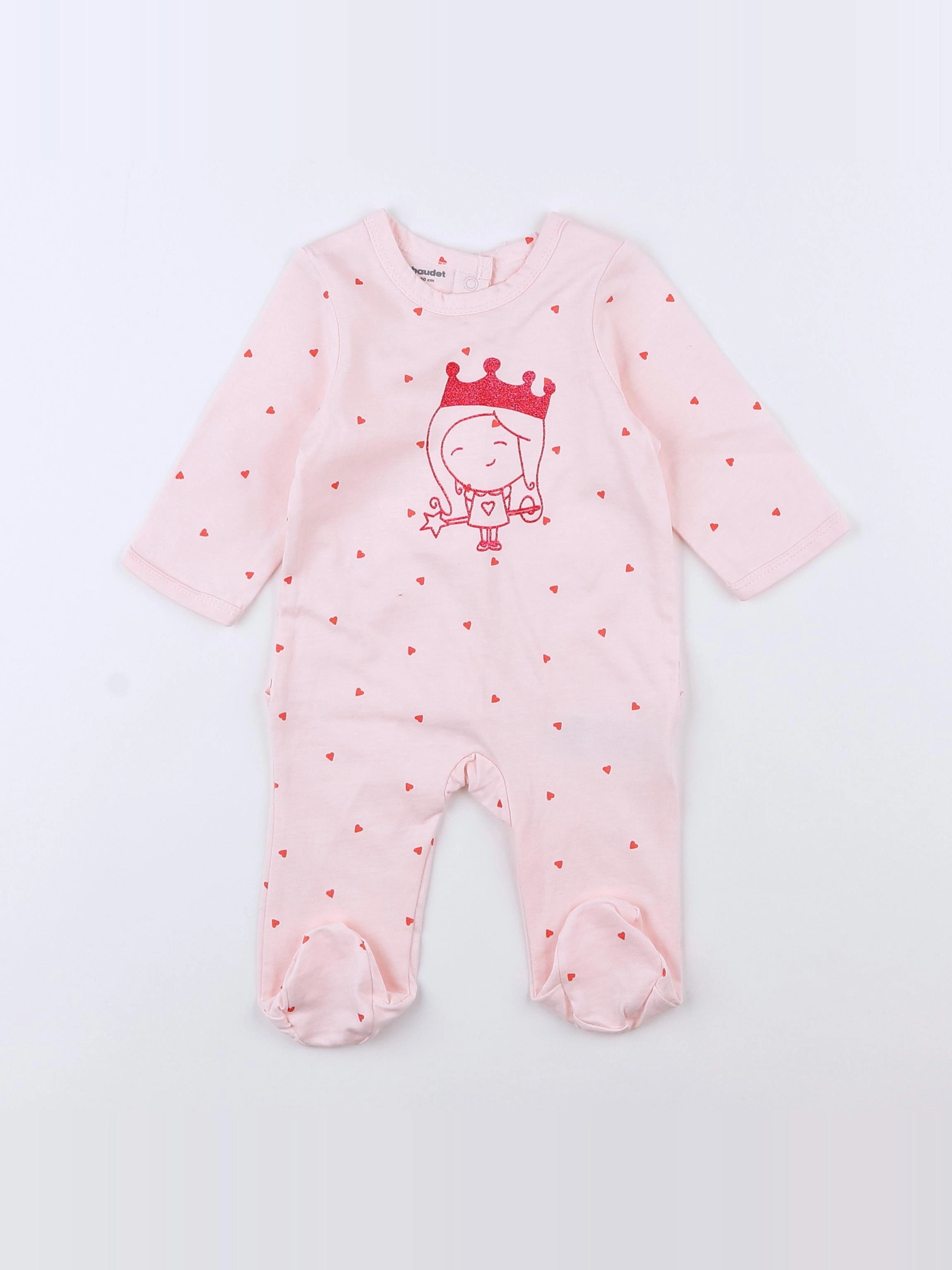 Vertbaudet - pyjama coton rose - 3 mois