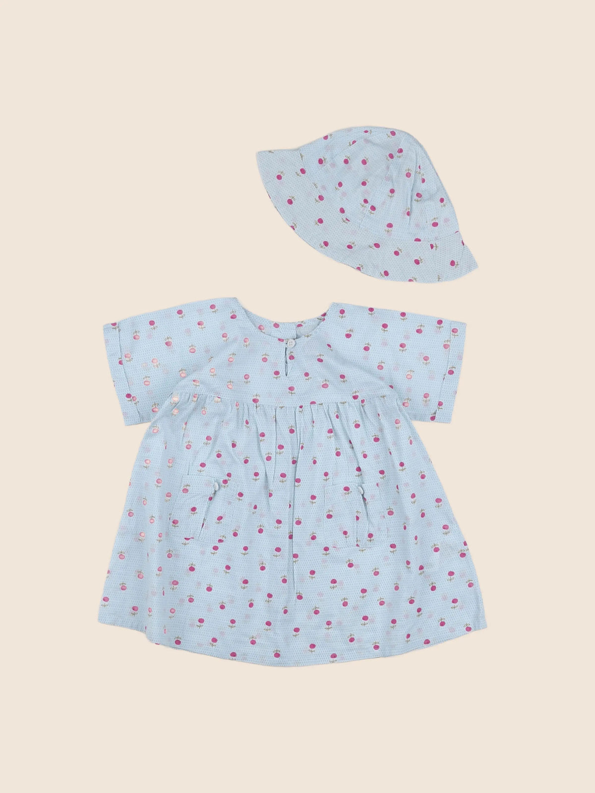 Petit Bateau - robe bleu - 12 mois