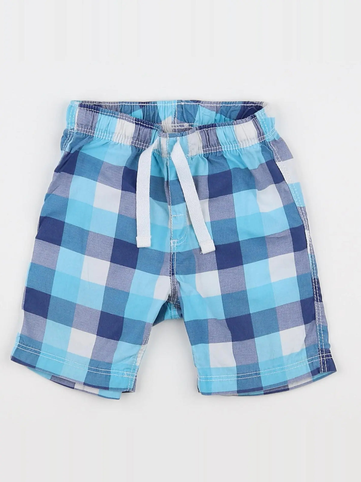 H&M - short bleu, blanc - 9/12 mois
