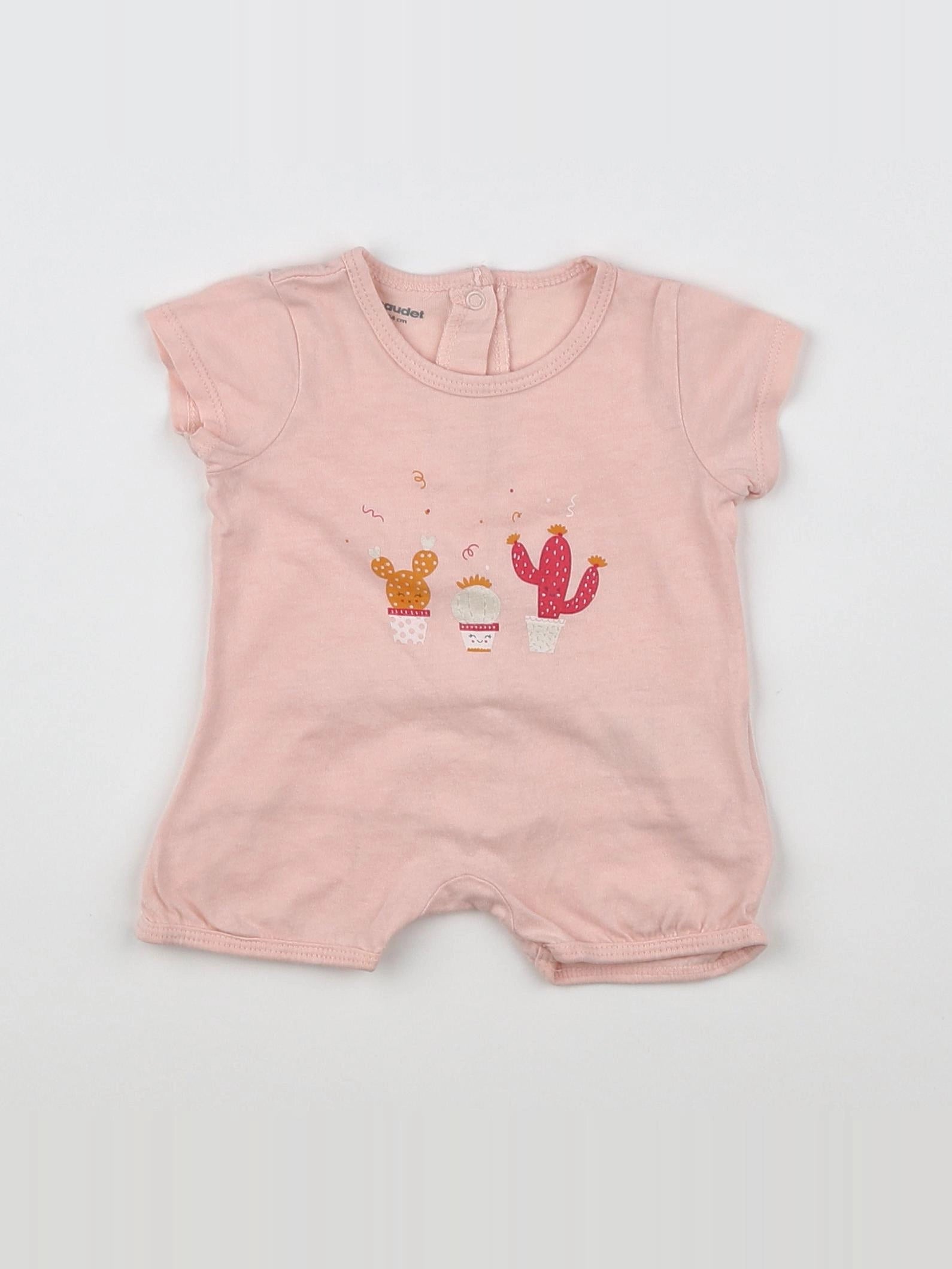 Vertbaudet - pyjama coton rose - 1 mois