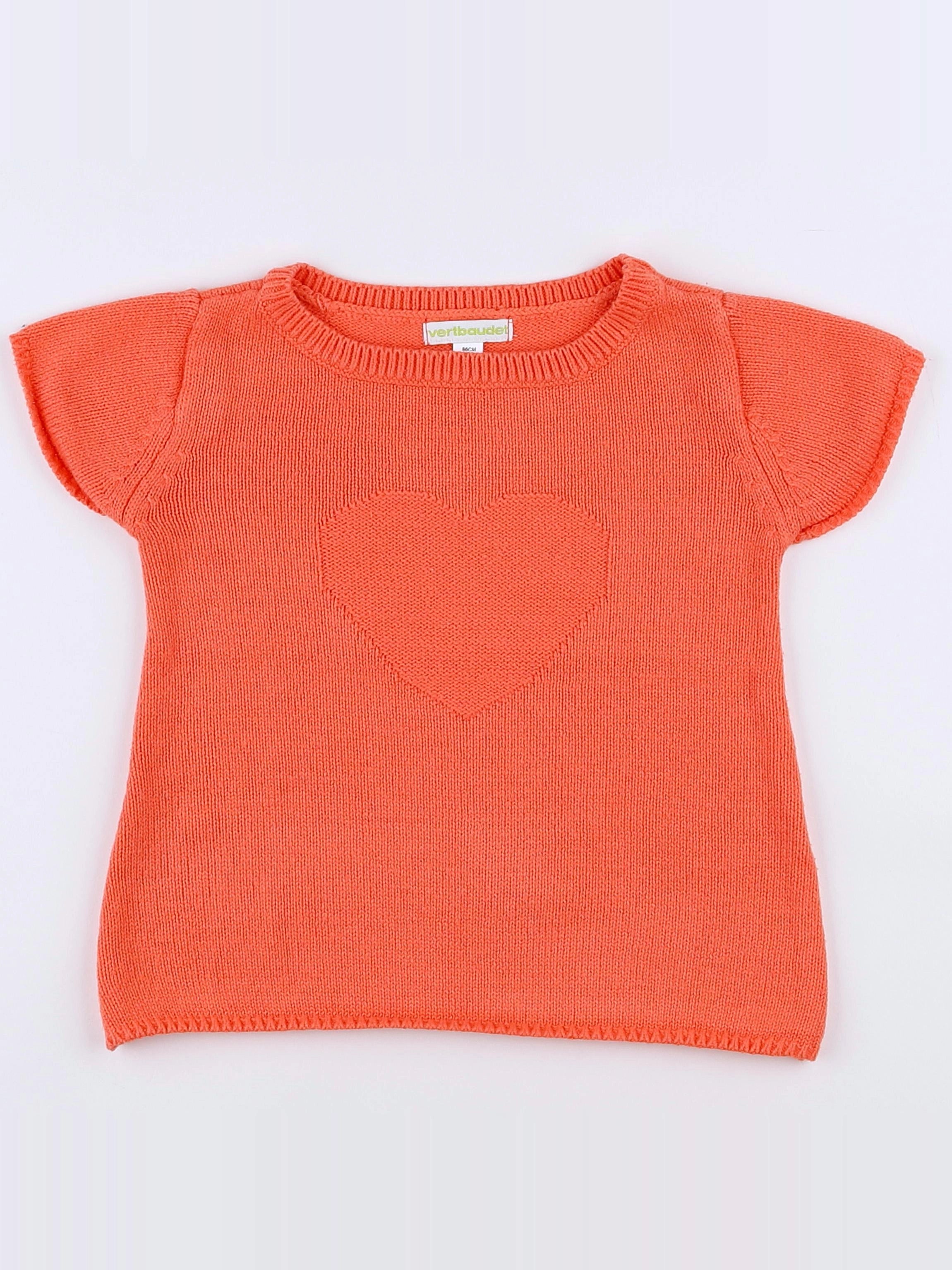 Vertbaudet - pull orange - 2 ans