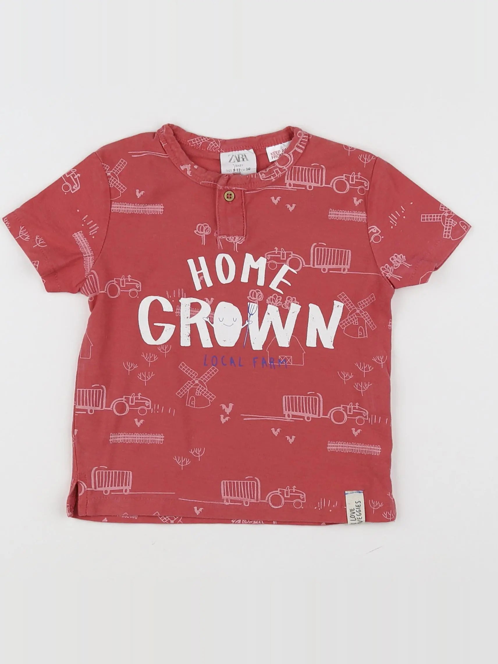 Zara - tee-shirt rouge - 9/12 mois