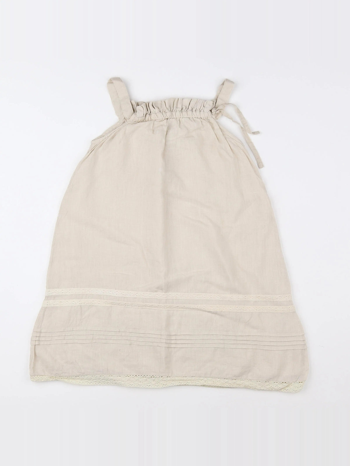 Bonnet à Pompon - robe beige - 8 ans