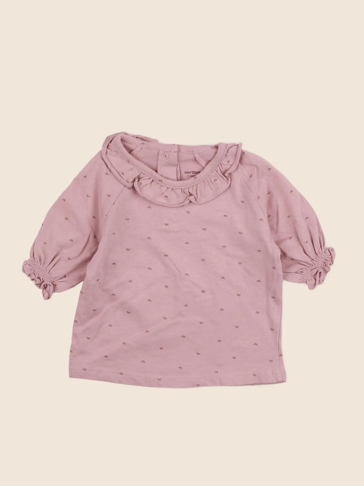 Vertbaudet - tee-shirt coton rose - 12 mois