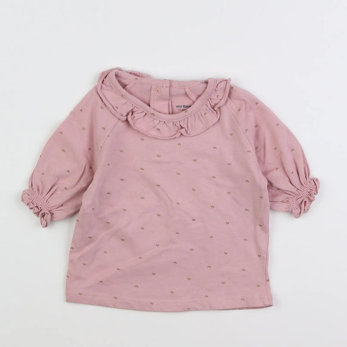 Vertbaudet - tee-shirt coton rose - 12 mois