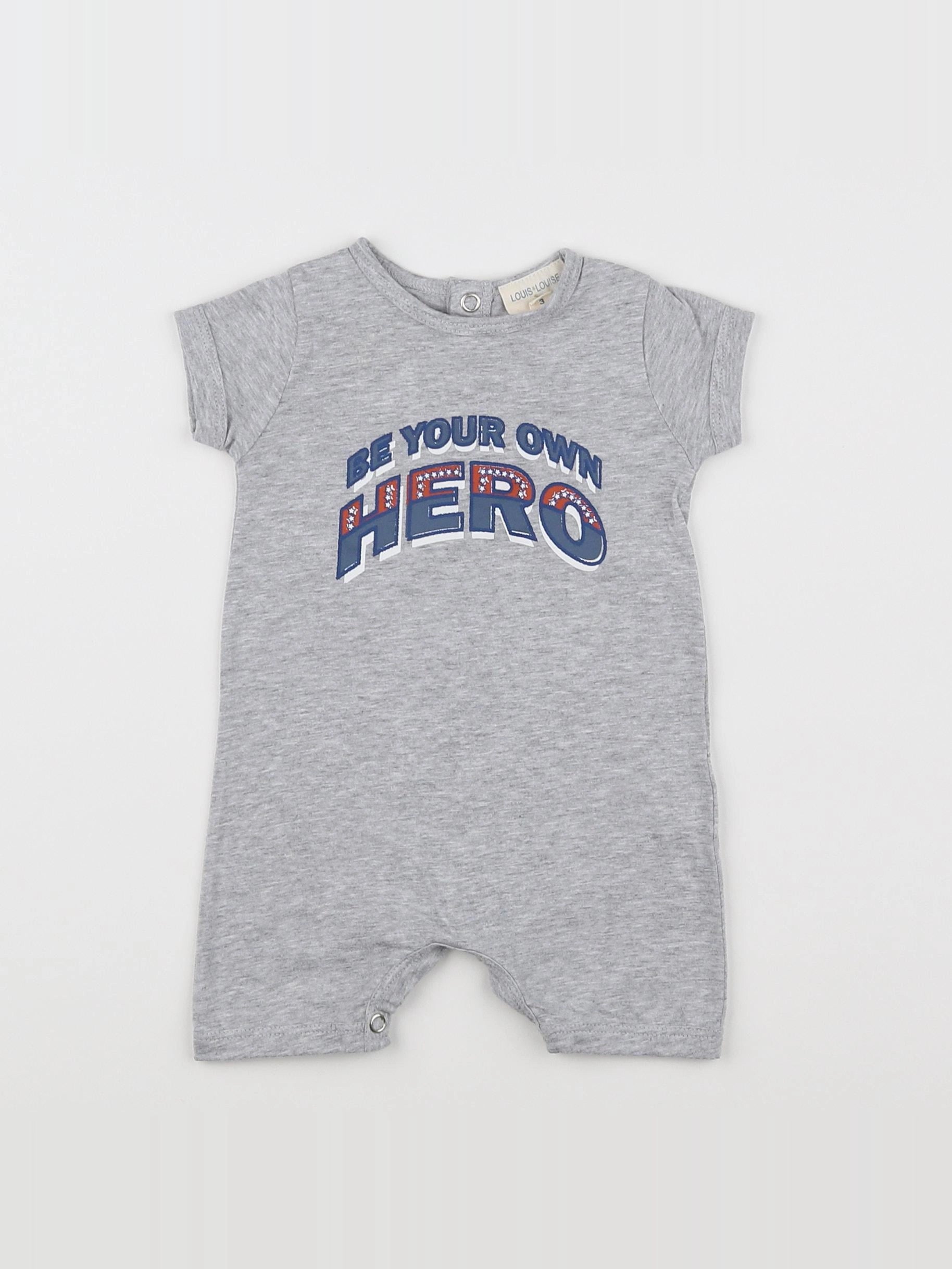 Louis Louise - pyjama gris - 3 mois