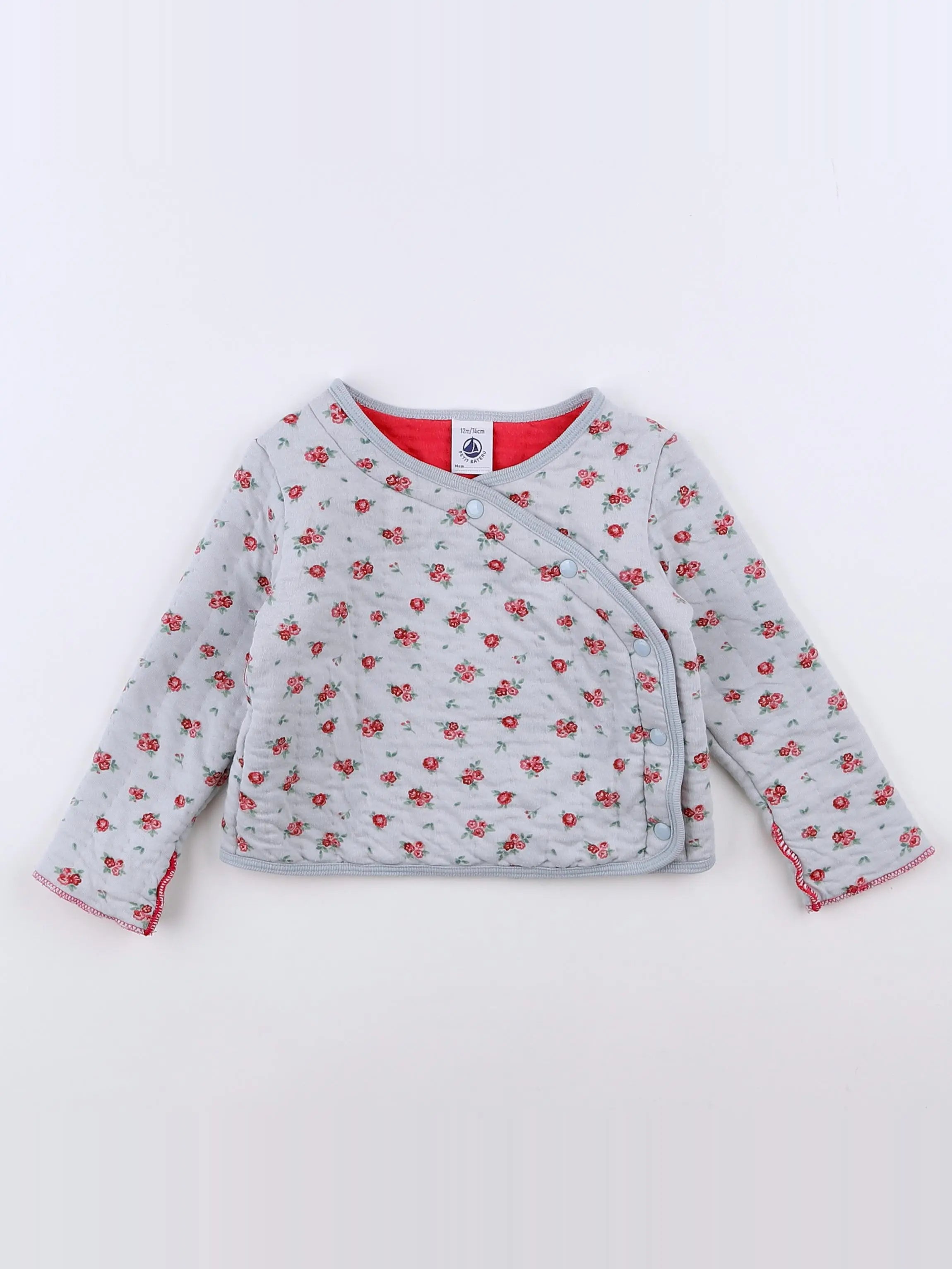 Petit Bateau - sweat bleu, rose - 12 mois