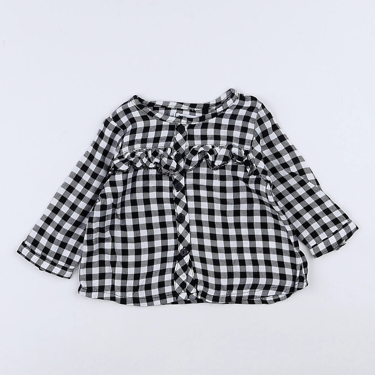 Vertbaudet - blouse blanc, noir - 3 mois