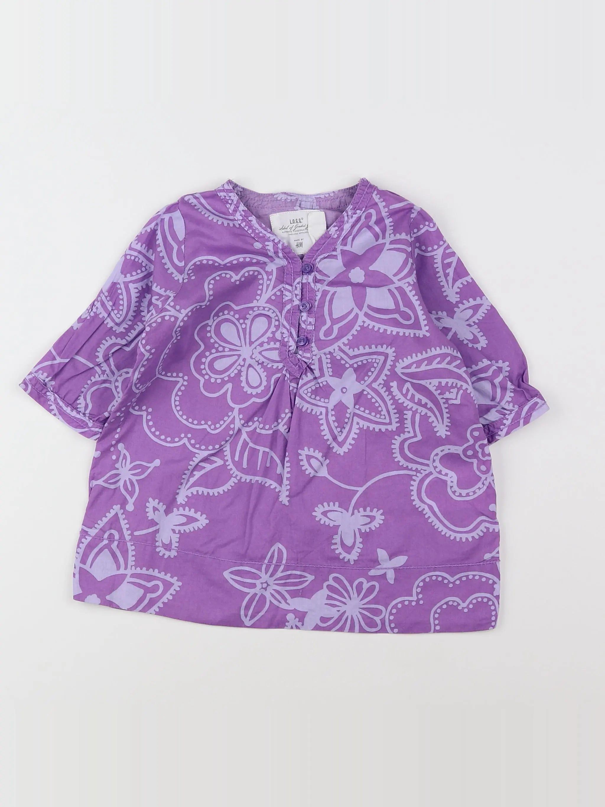 H&M - robe violet - 12/18 mois
