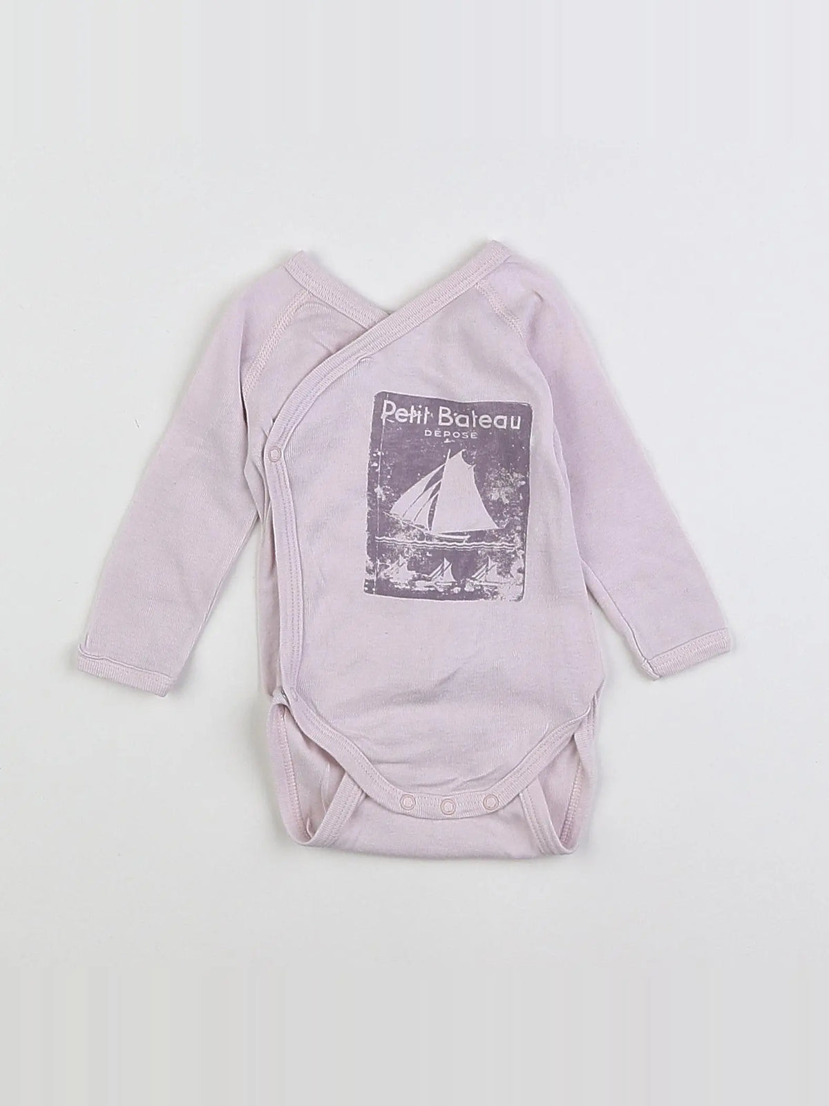 Petit Bateau - body violet, rose - 3 mois