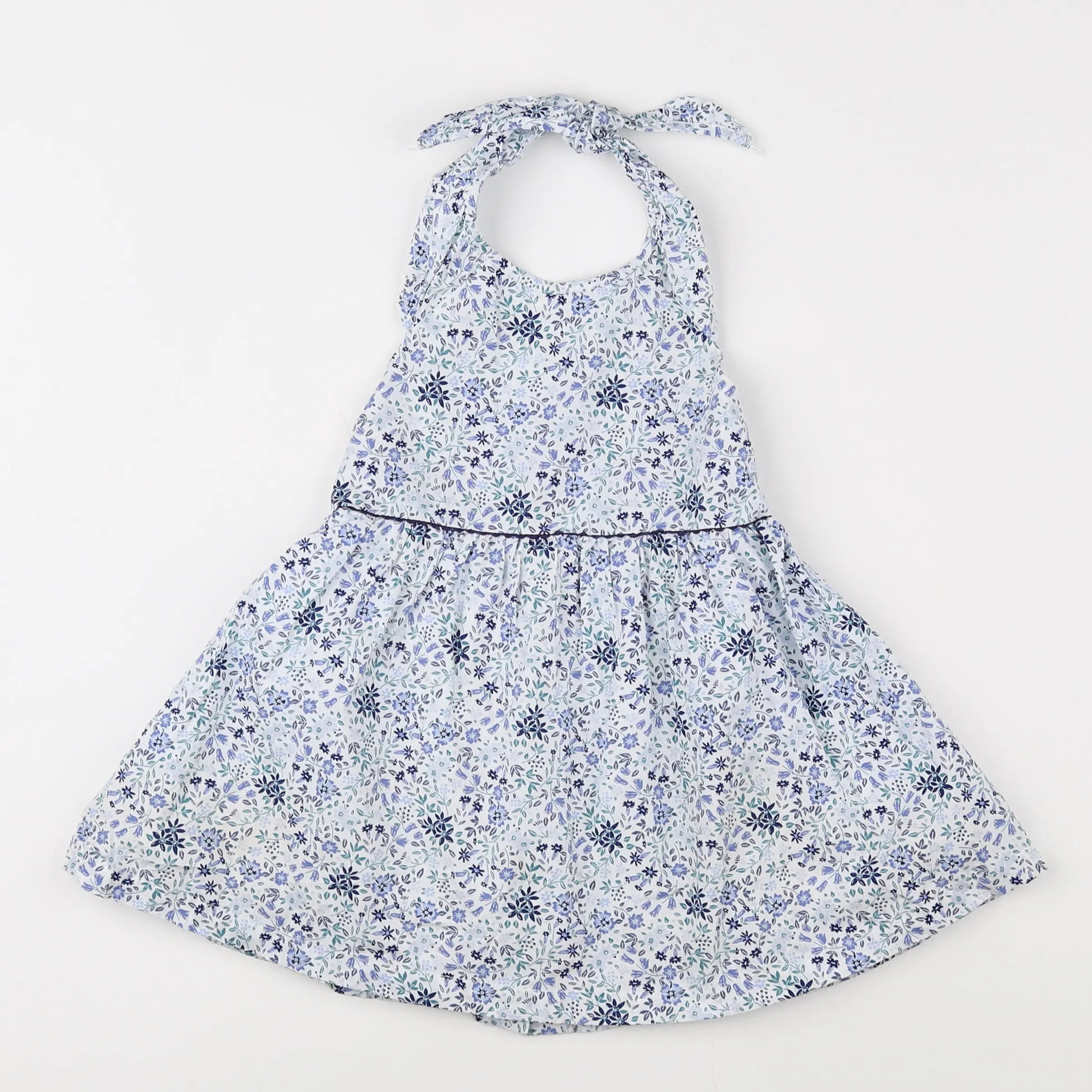 Vertbaudet - robe bleu, blanc - 2 ans
