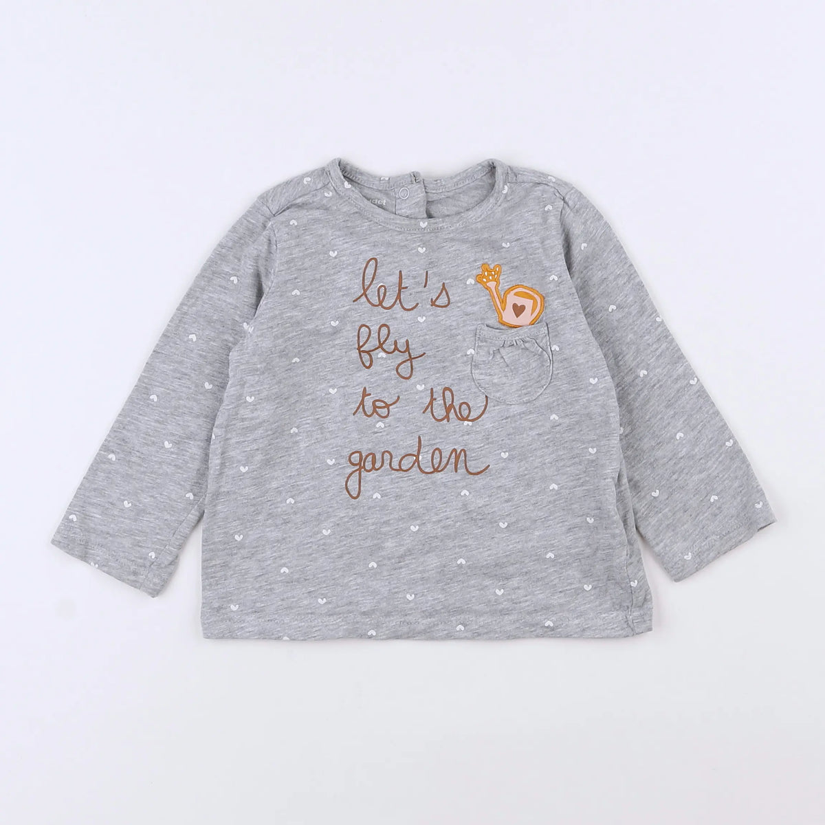 Vertbaudet - tee-shirt gris, jaune - 12 mois