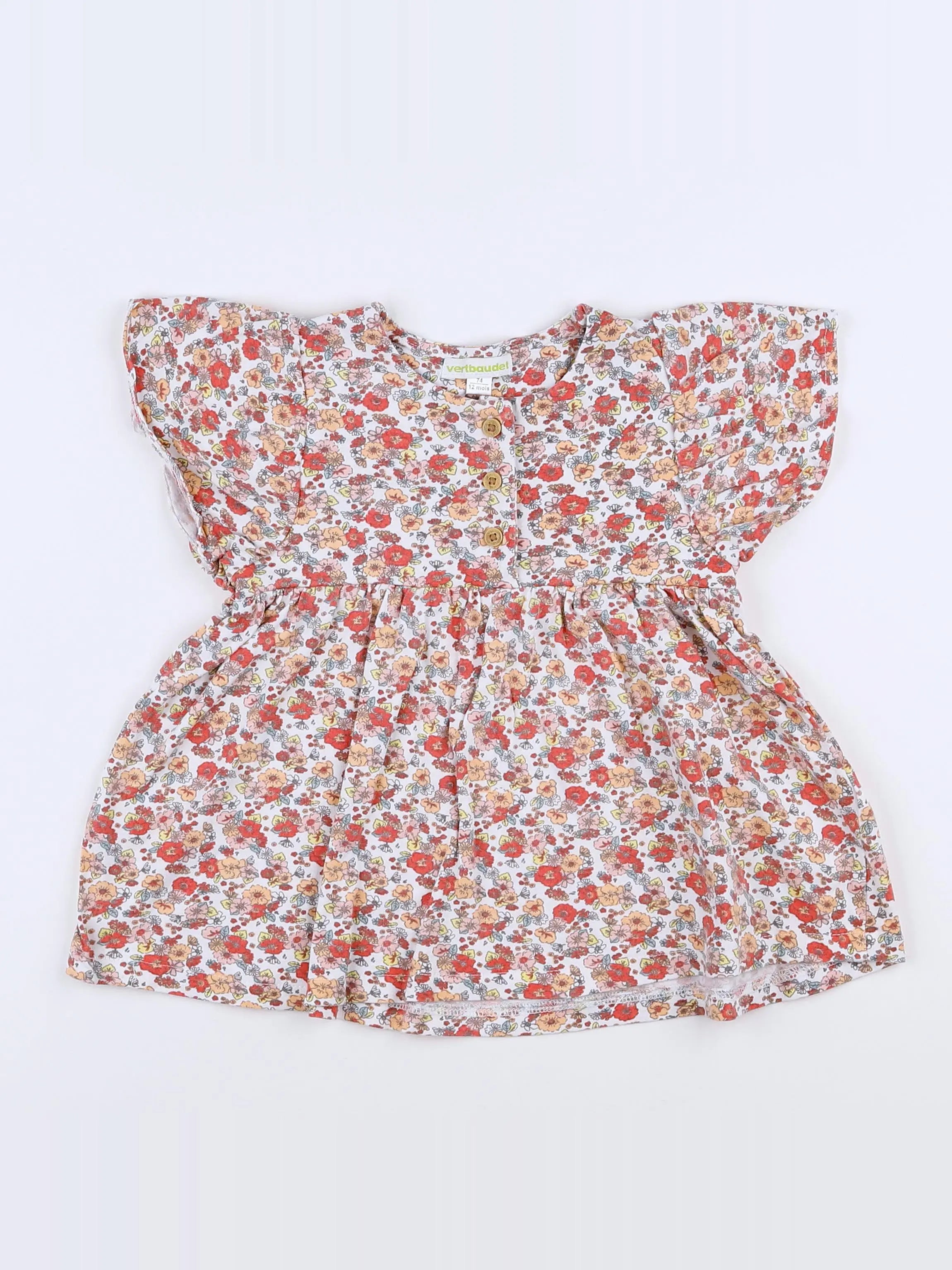 Vertbaudet - robe multicolore - 12 mois