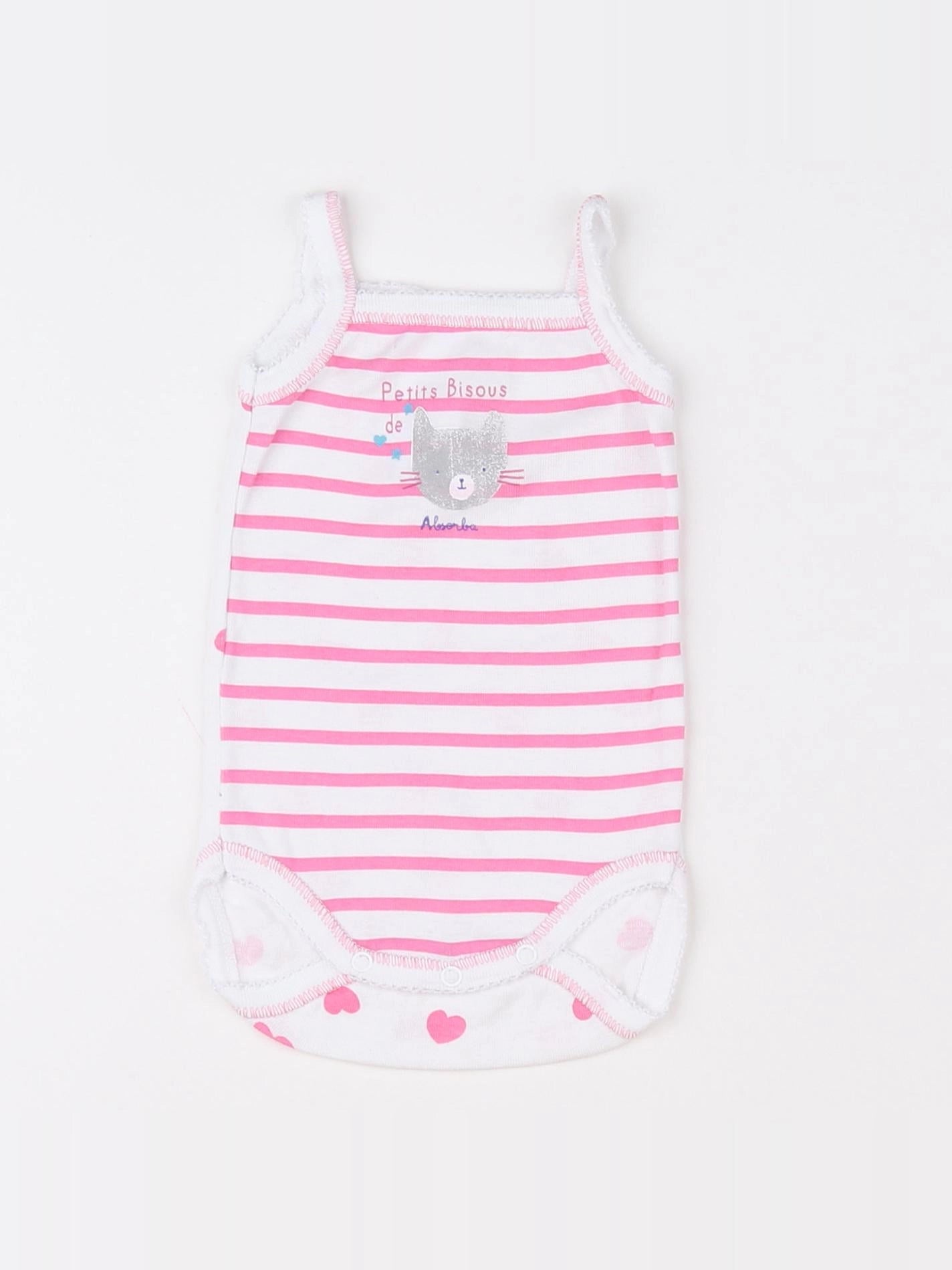 Absorba - body blanc, rose - 3 mois