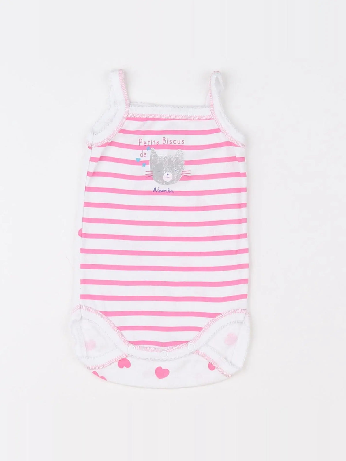 Absorba - body blanc, rose - 3 mois