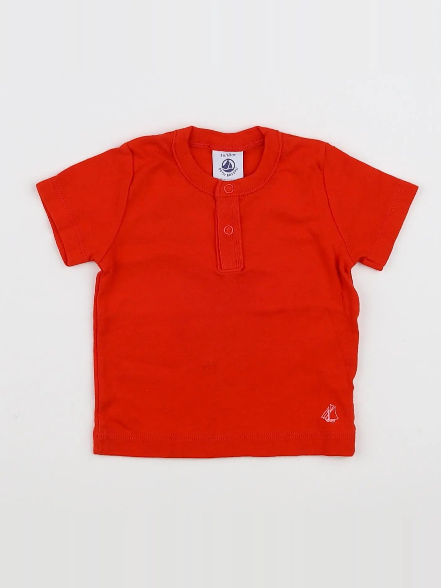 Petit Bateau - tee-shirt rouge - 3 mois